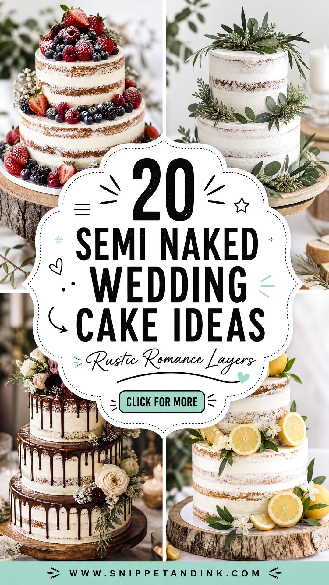 20 Semi Naked Wedding Cake Ideas for Rustic Romance - 20 Semi Naked Wedding Cake Ideas for Rustic Romance
