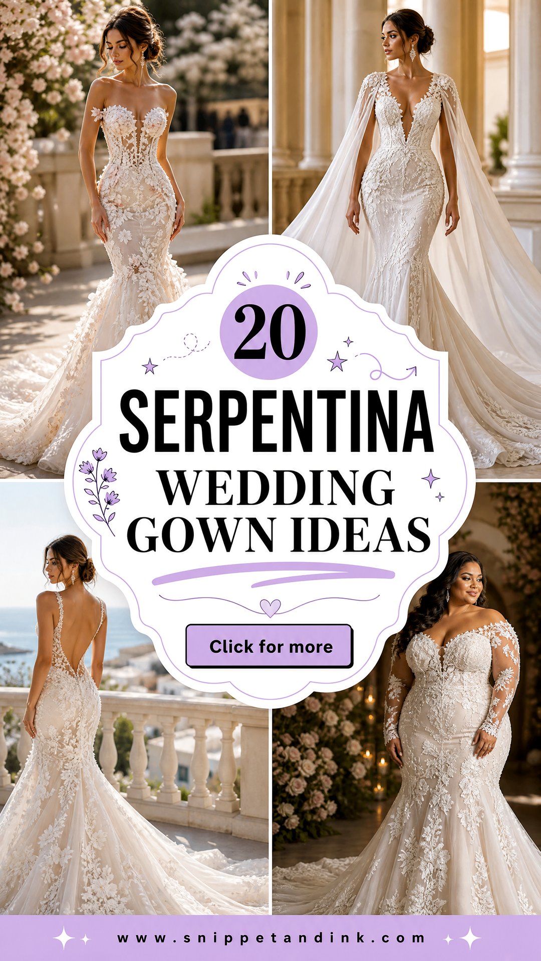 20 Serpentina Wedding Gown Ideas for a Striking Bridal Look - 20 Serpentina Wedding Gown Ideas for a Striking Bridal Look