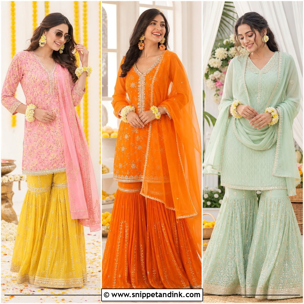 20 Sharara for Haldi Ideas for a Bright, Joyful Ceremony Look