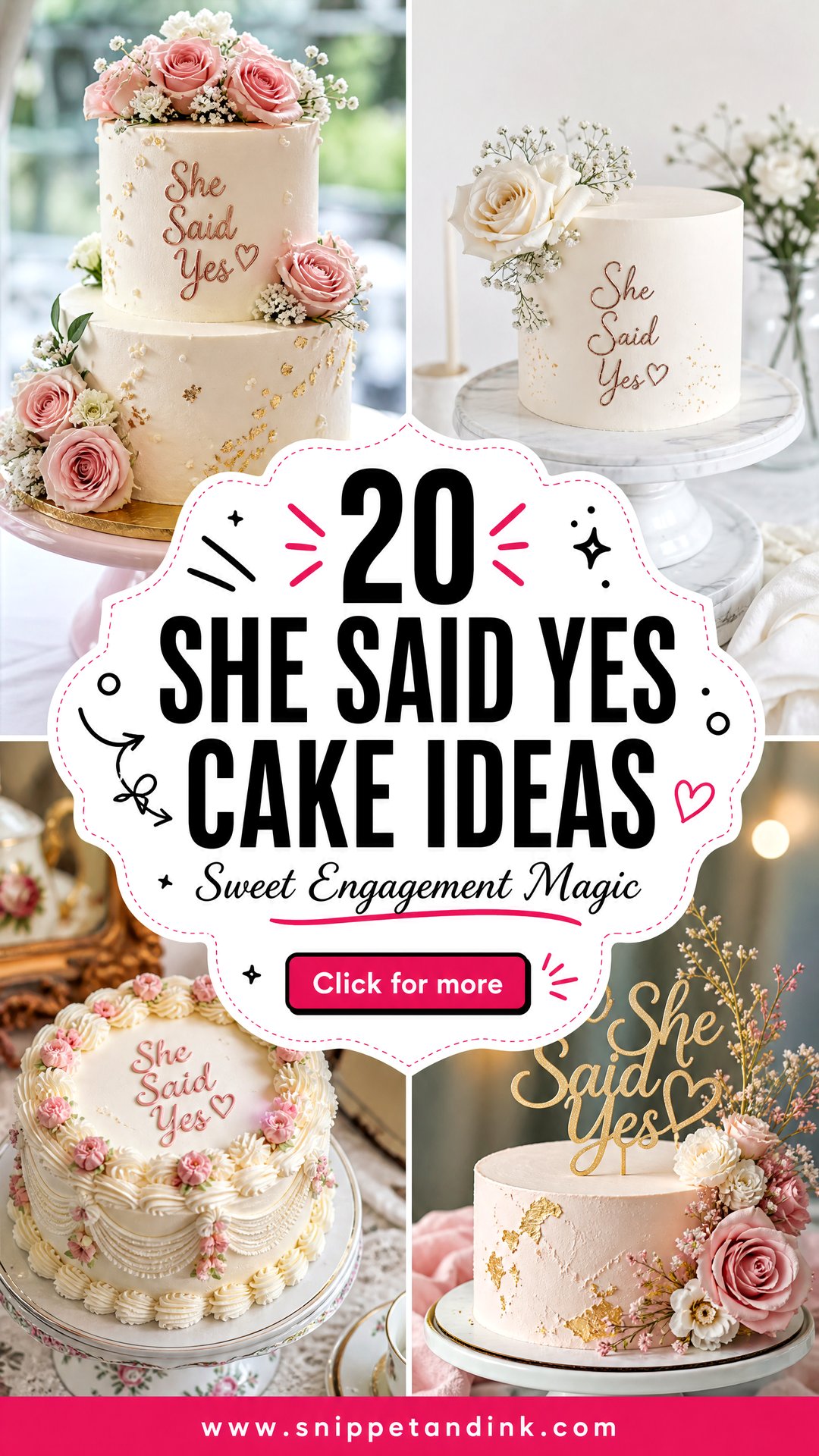 20 She Said Yes Cake Ideas for Sweet Engagement Parties - 20 She Said Yes Cake Ideas for Sweet Engagement Parties