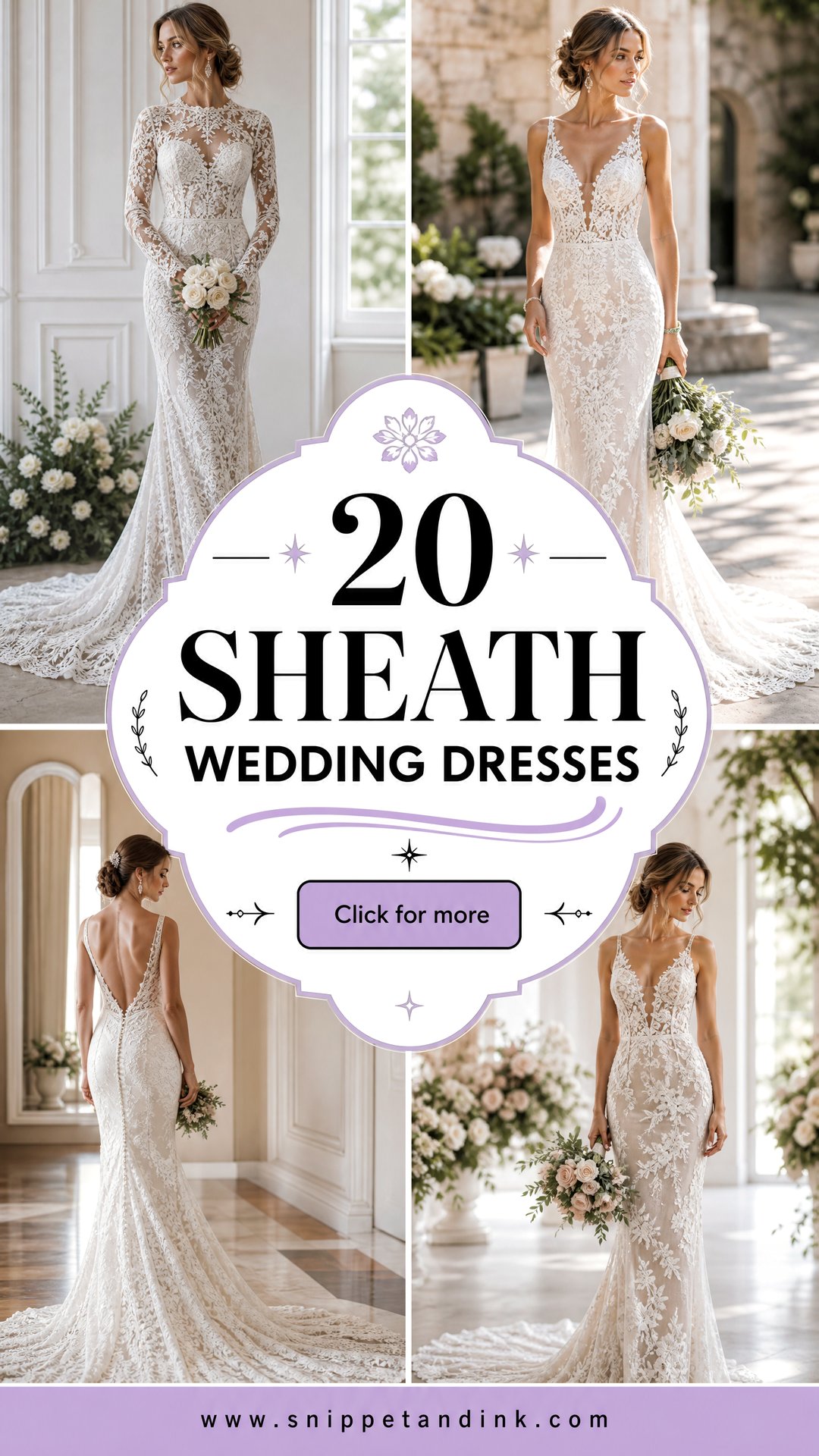 20 Sheath Wedding Dresses for Timeless Modern Bridal Style - 20 Sheath Wedding Dresses for Timeless Modern Bridal Style