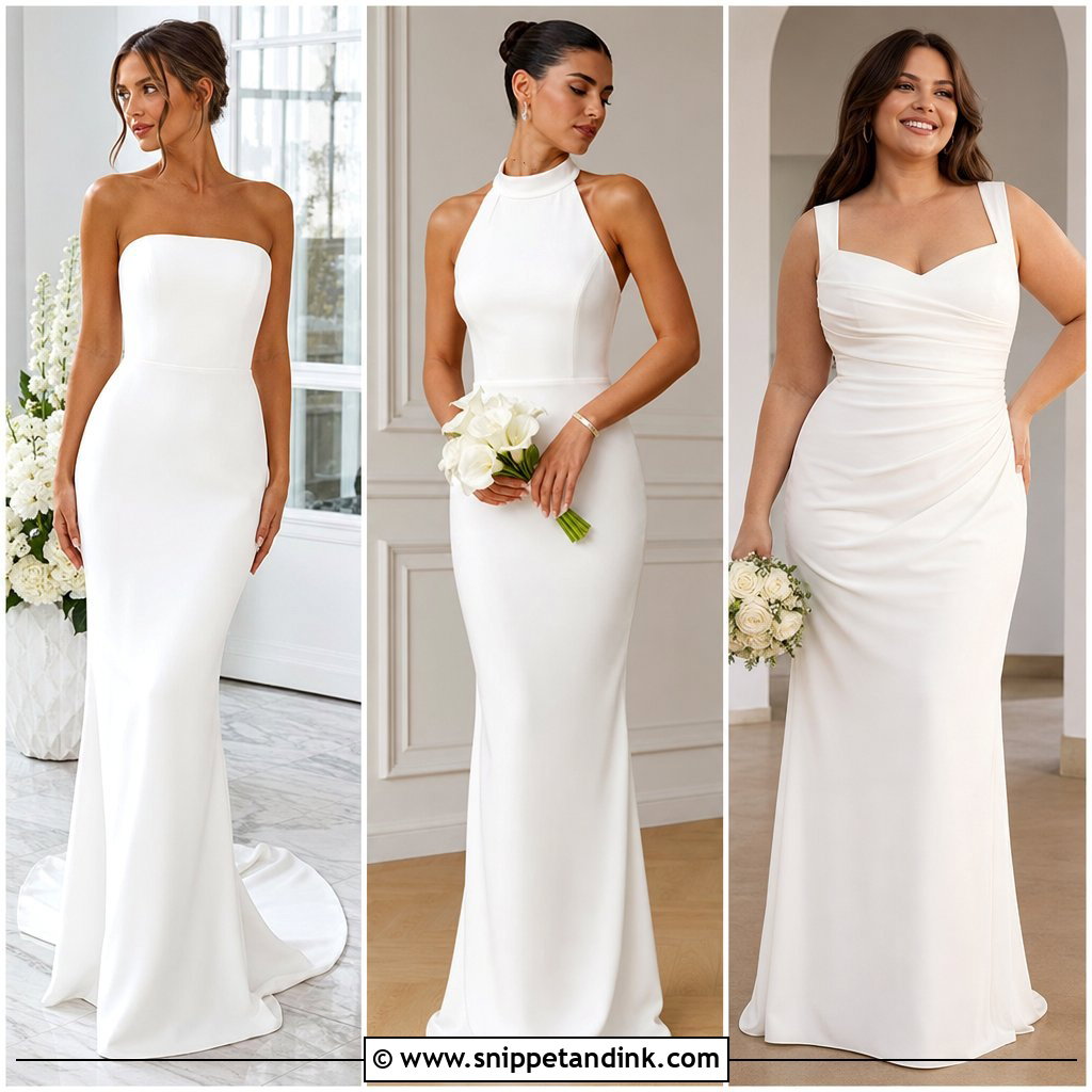 20 Sheath Wedding Gown Ideas for a Sleek, Modern Bridal Look