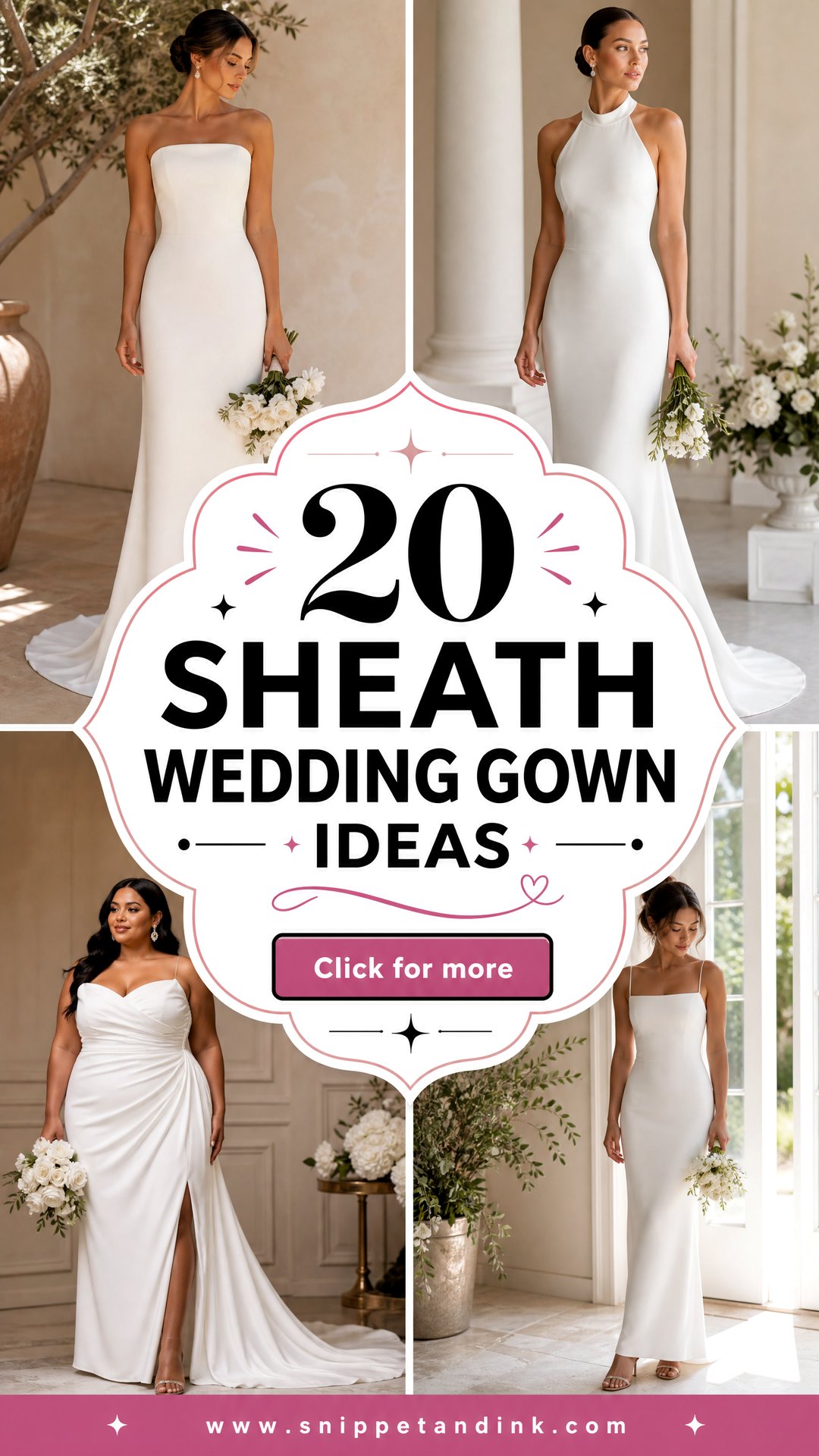 20 Sheath Wedding Gown Ideas for a Sleek Modern Bridal Look - 20 Sheath Wedding Gown Ideas for a Sleek, Modern Bridal Look
