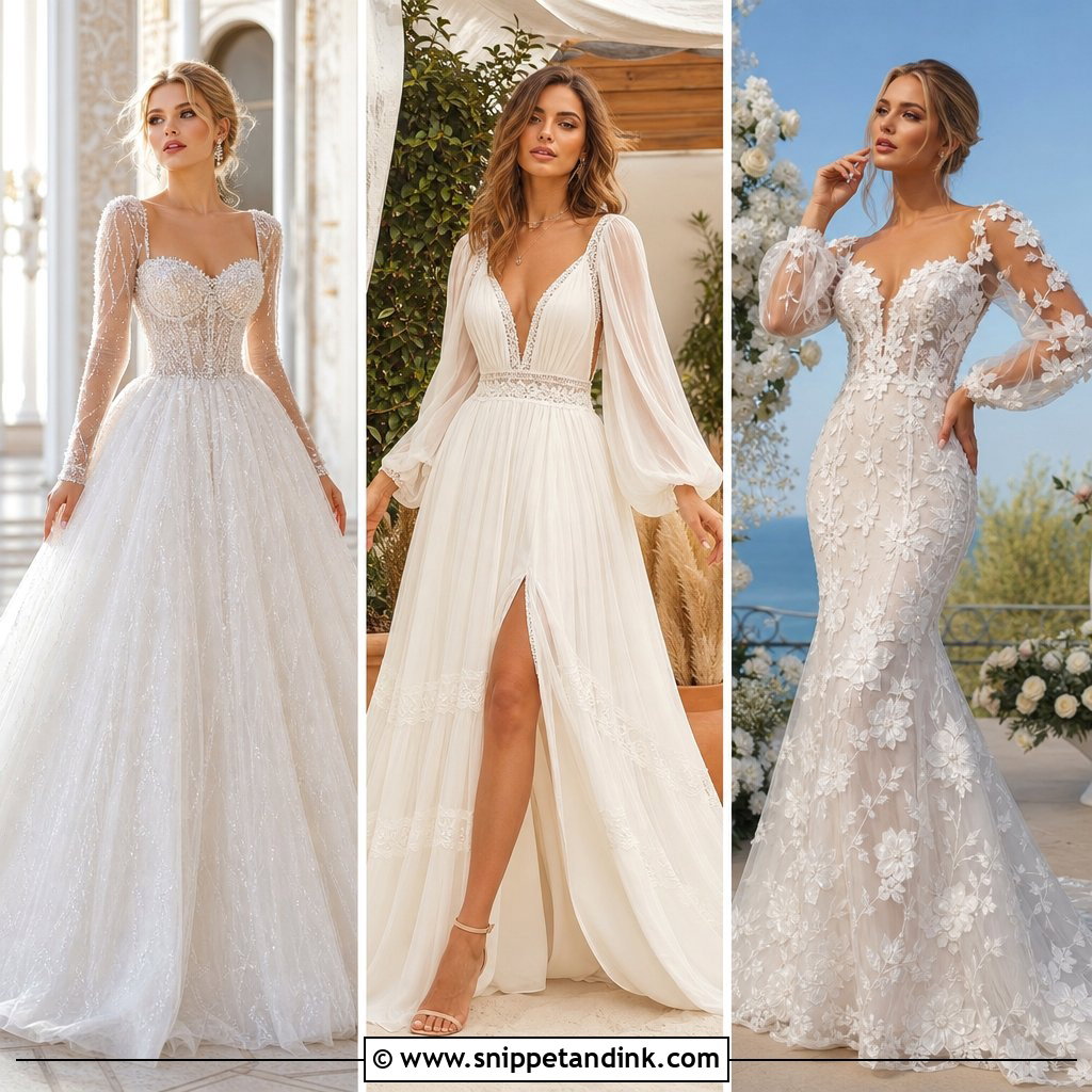 20 Sheer Sleeve Wedding Dress Ideas for Elegant Modern Brides