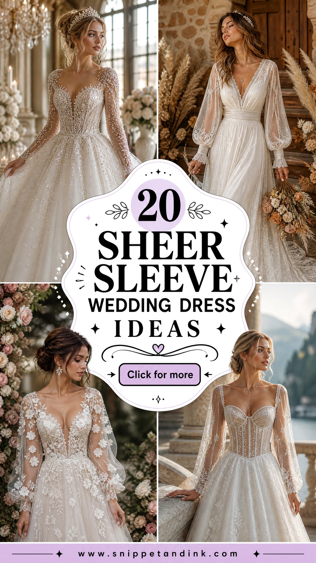 20 Sheer Sleeve Wedding Dress Ideas for Elegant Modern Brides - 20 Sheer Sleeve Wedding Dress Ideas for Elegant Modern Brides
