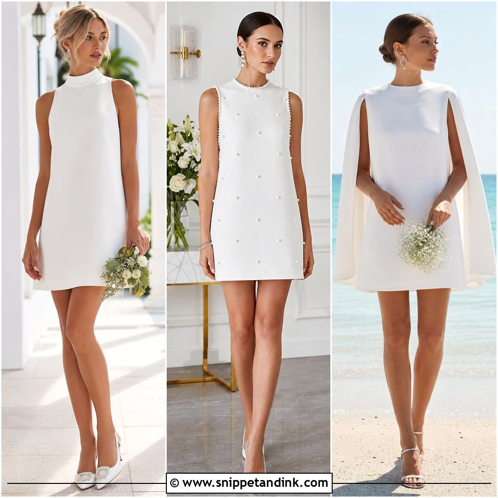 20 Shift Wedding Dress Ideas for Chic Modern City Hall Brides