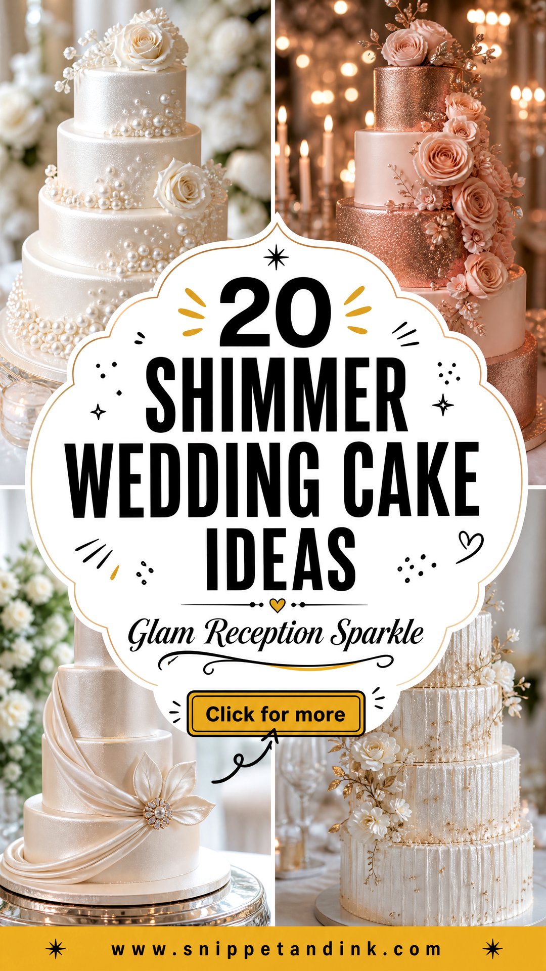 20 Shimmer Wedding Cake Ideas for Glamorous Receptions - 20 Shimmer Wedding Cake Ideas for Glamorous Receptions