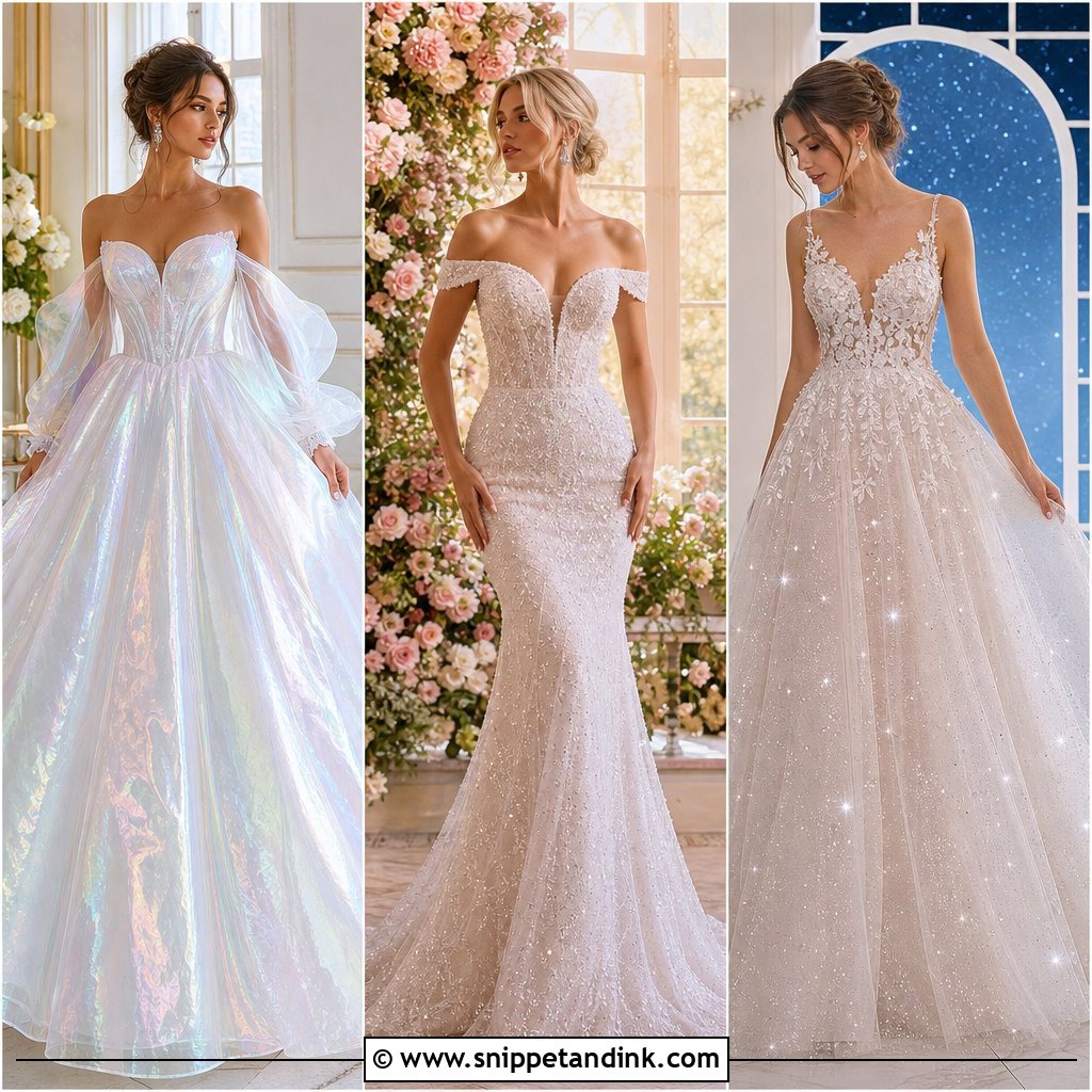 20 Shiny Wedding Dress Ideas for Dazzling Modern Brides
