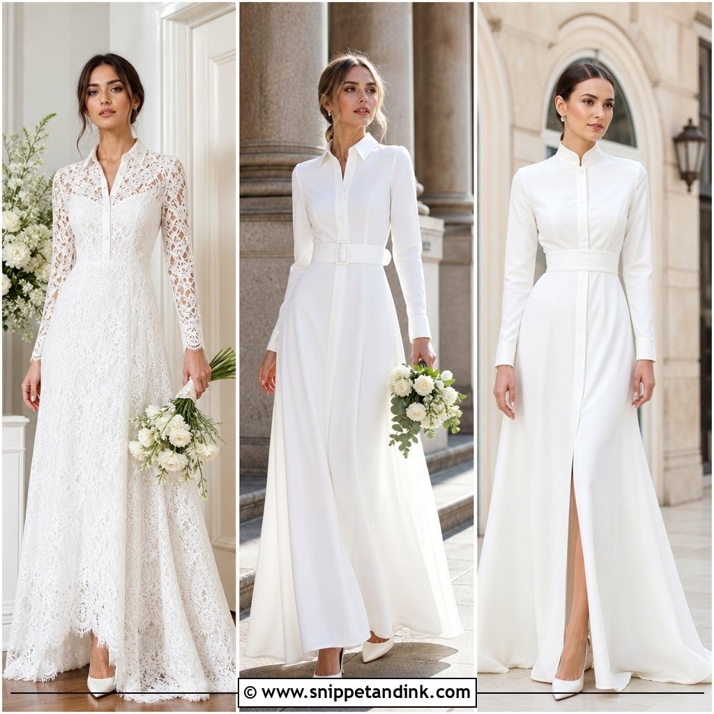 20 Shirt Wedding Dress Ideas for Bold, Modern Bridal Style