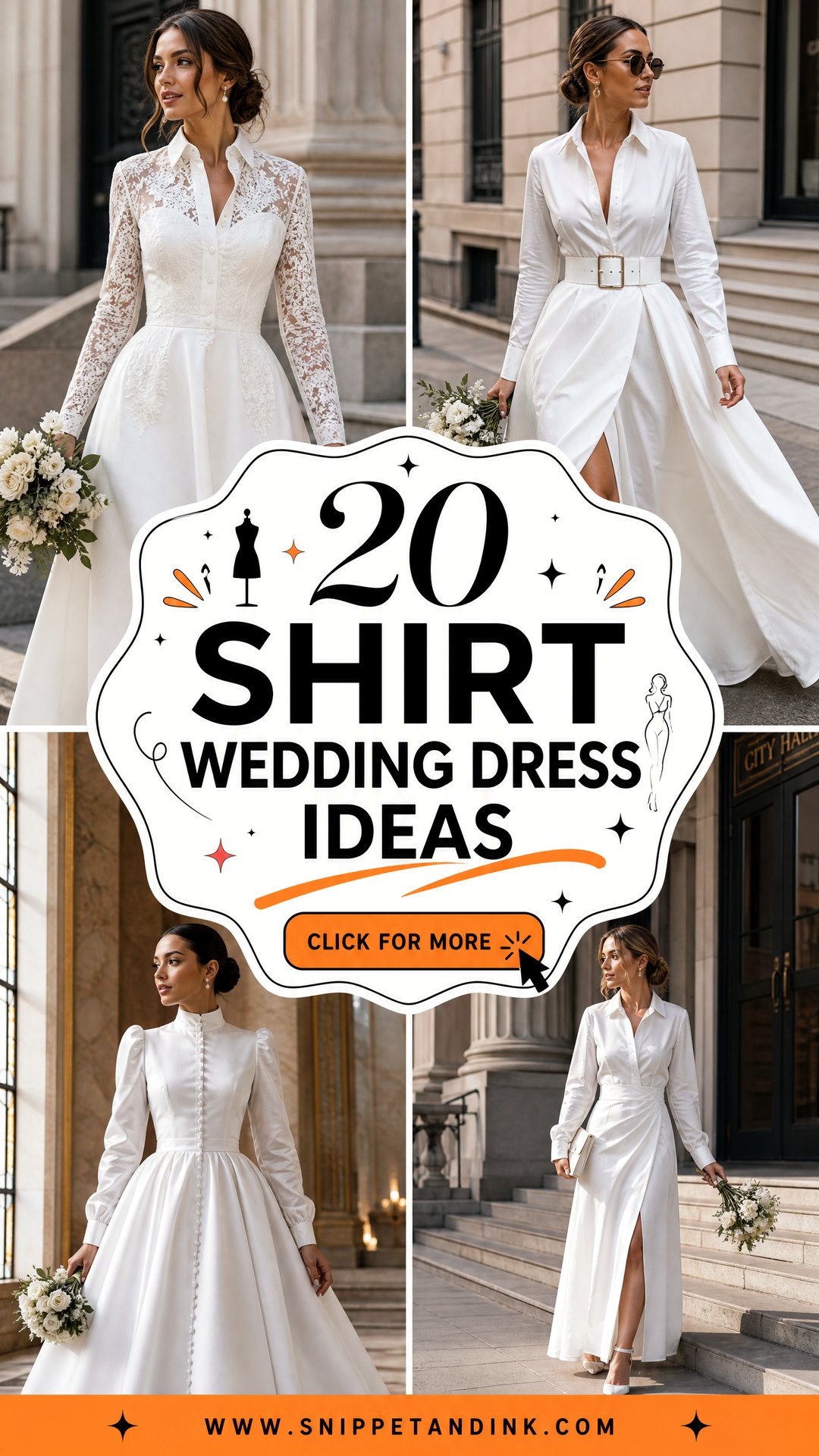 20 Shirt Wedding Dress Ideas for Bold Modern Bridal Style - 20 Shirt Wedding Dress Ideas for Bold, Modern Bridal Style