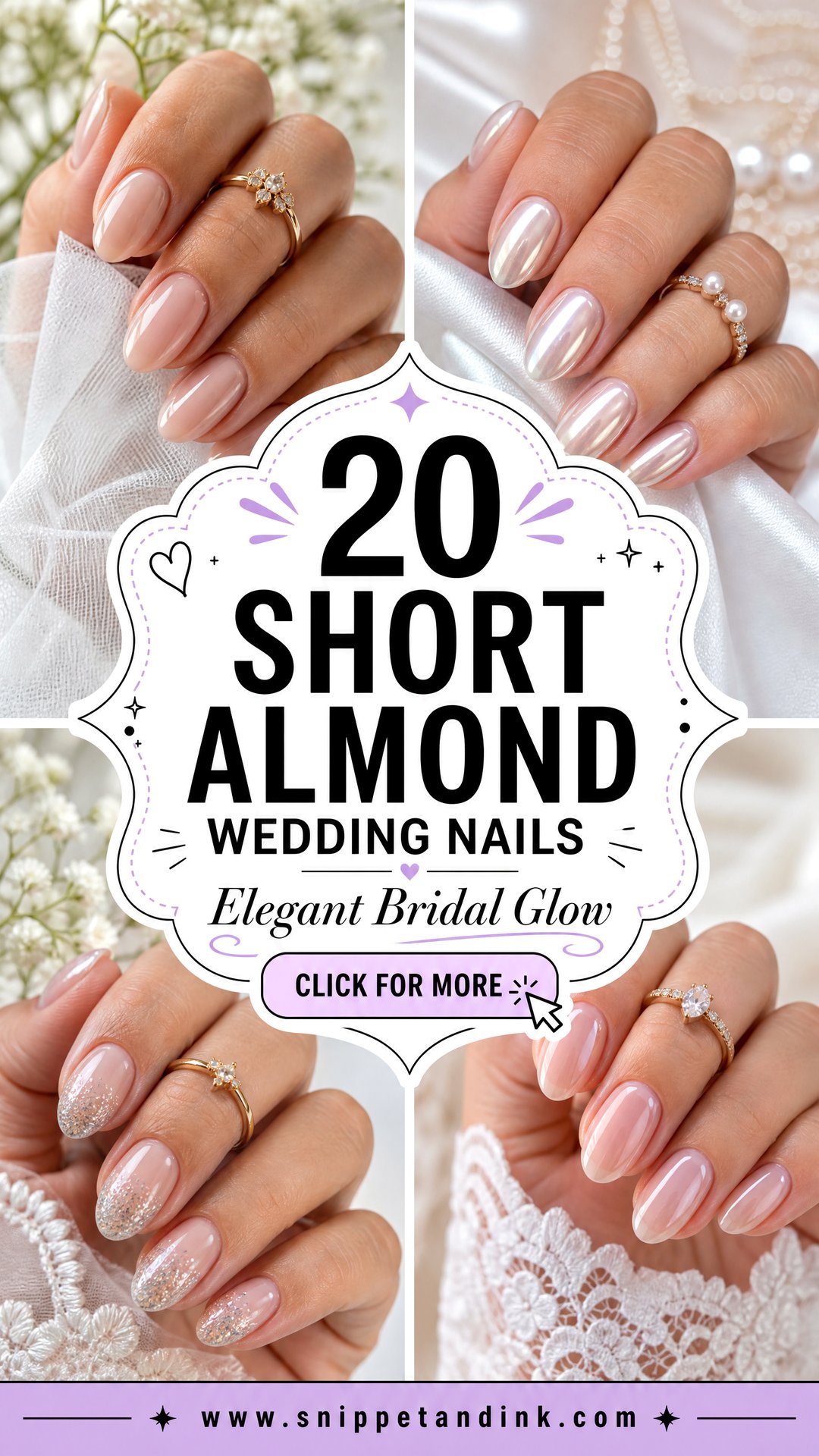 20 Short Almond Wedding Nails for Elegant Modern Brides - 20 Short Almond Wedding Nails for Elegant Modern Brides