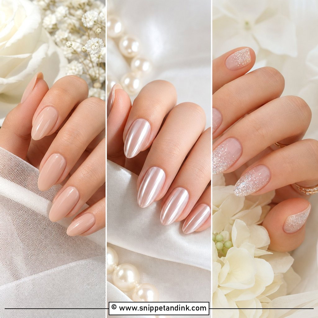 20 Short Almond Wedding Nails for Elegant Modern Brides