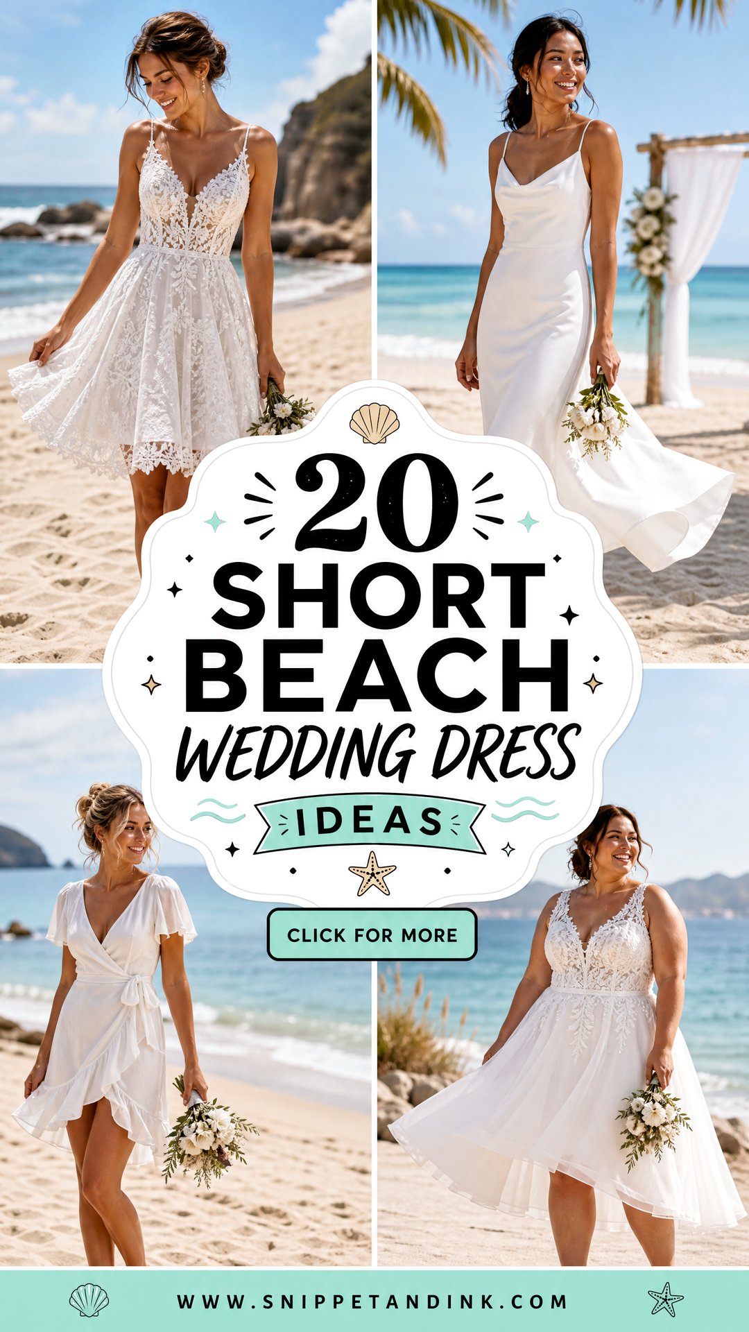 20 Short Beach Wedding Dress Ideas for Breezy Seaside Style - 20 Short Beach Wedding Dress Ideas for Breezy Seaside Style