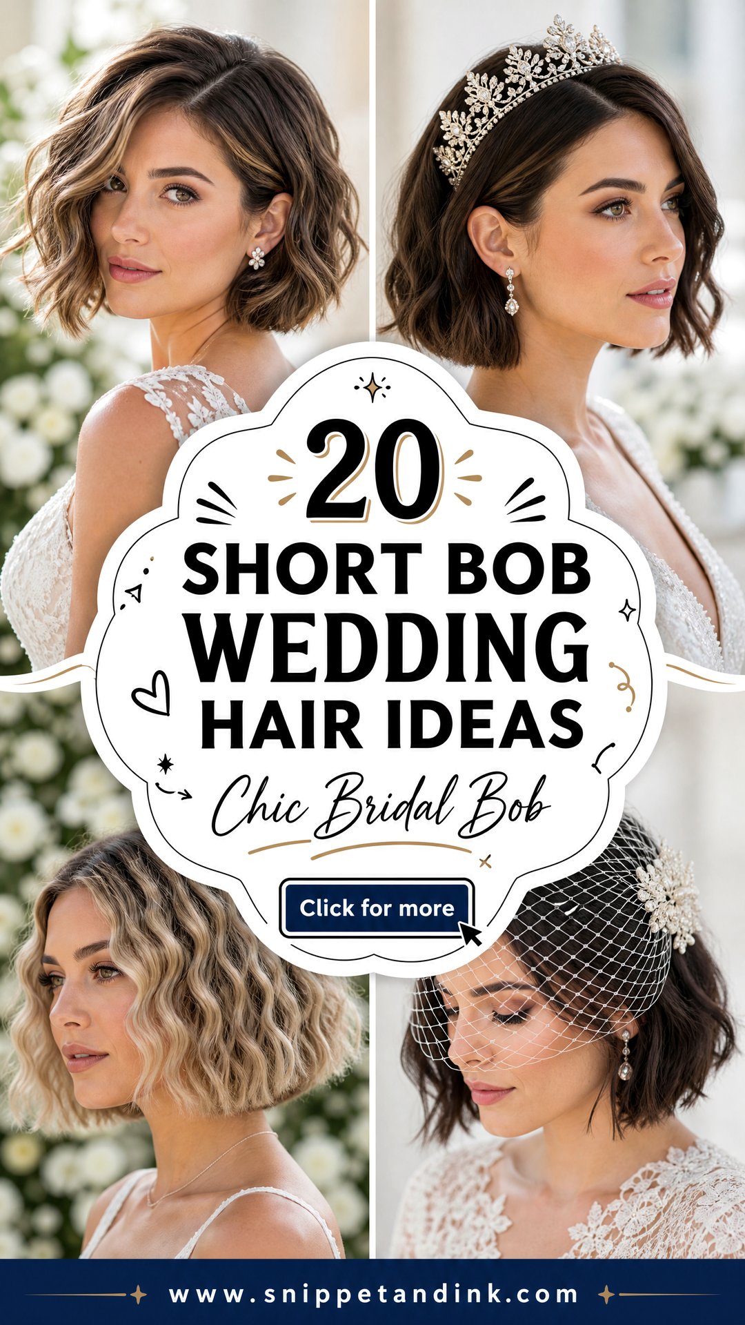 20 Short Bob Wedding Hair Ideas Chic Looks for Brides - 20 Short Bob Wedding Hair Ideas: Chic Looks for Brides