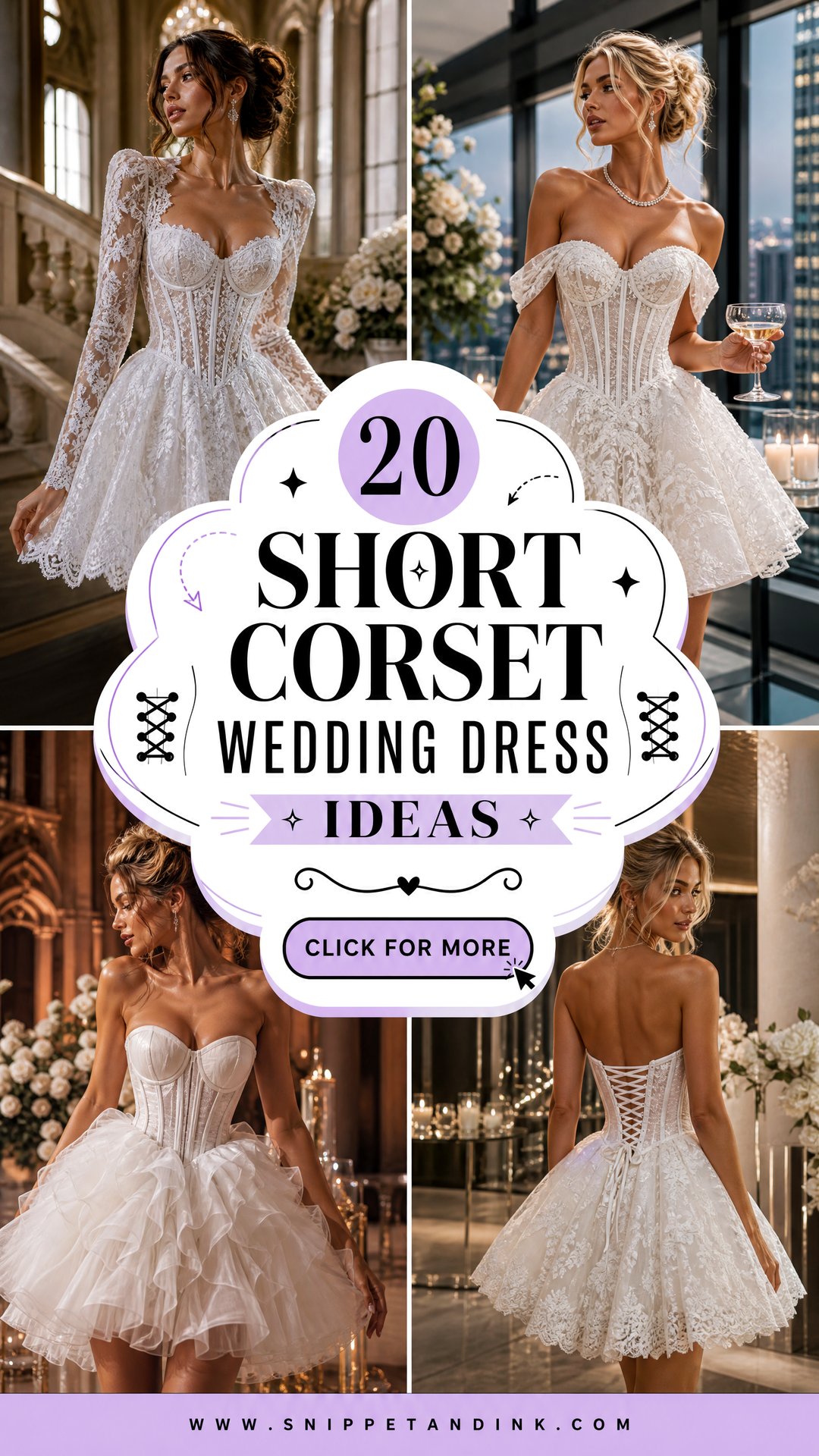 20 Short Corset Wedding Dress Ideas for a Bold Bridal Look - 20 Short Corset Wedding Dress Ideas for a Bold Bridal Look