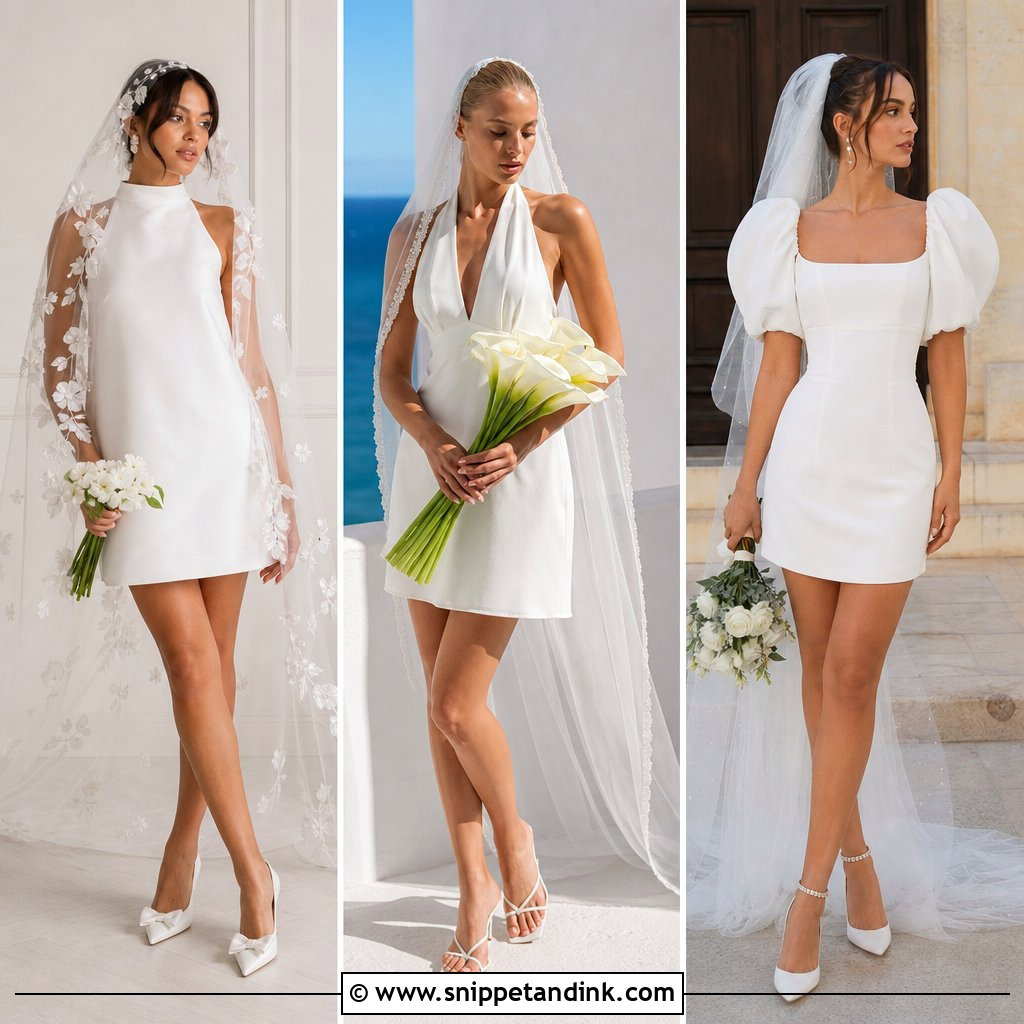 20 Short Dress Long Veil Ideas for a Dramatic Bridal Look
