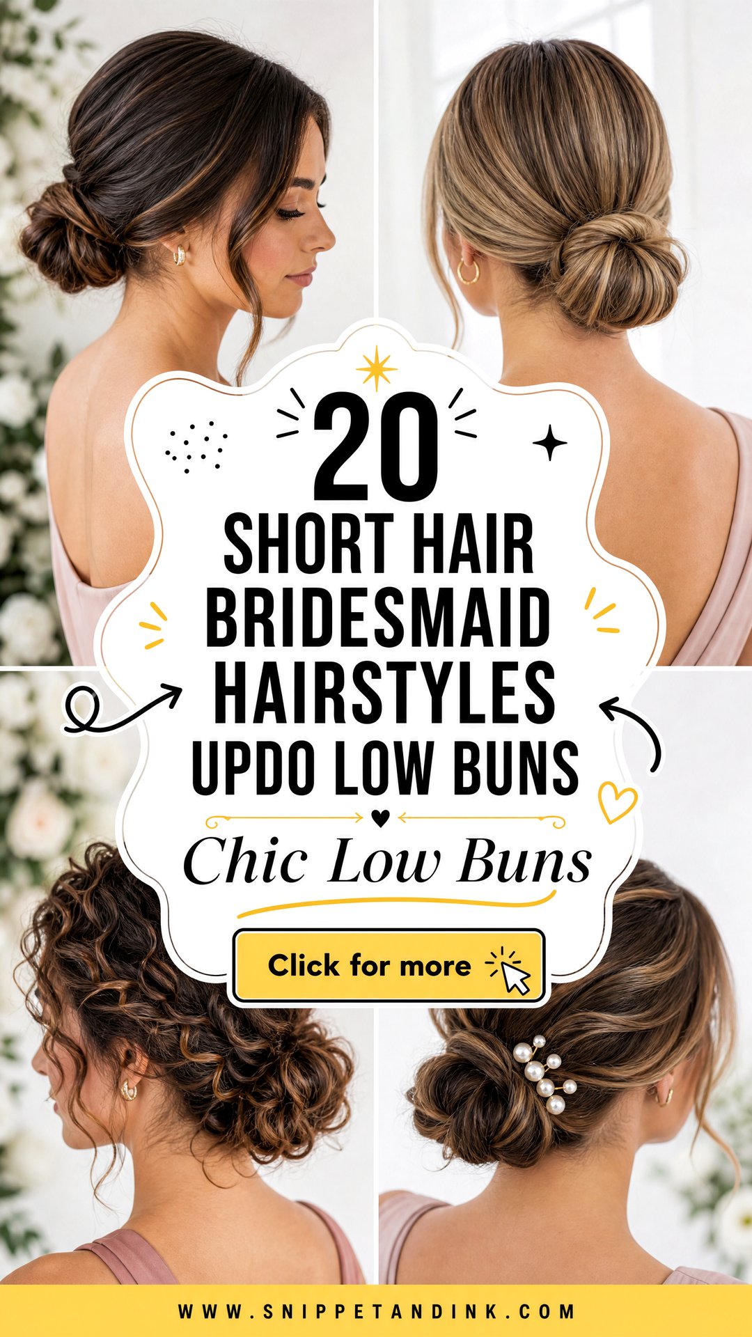 20 Short Hair Bridesmaid Hairstyles Updo Low Buns Chic - 20 Short Hair Bridesmaid Hairstyles Updo Low Buns: Chic