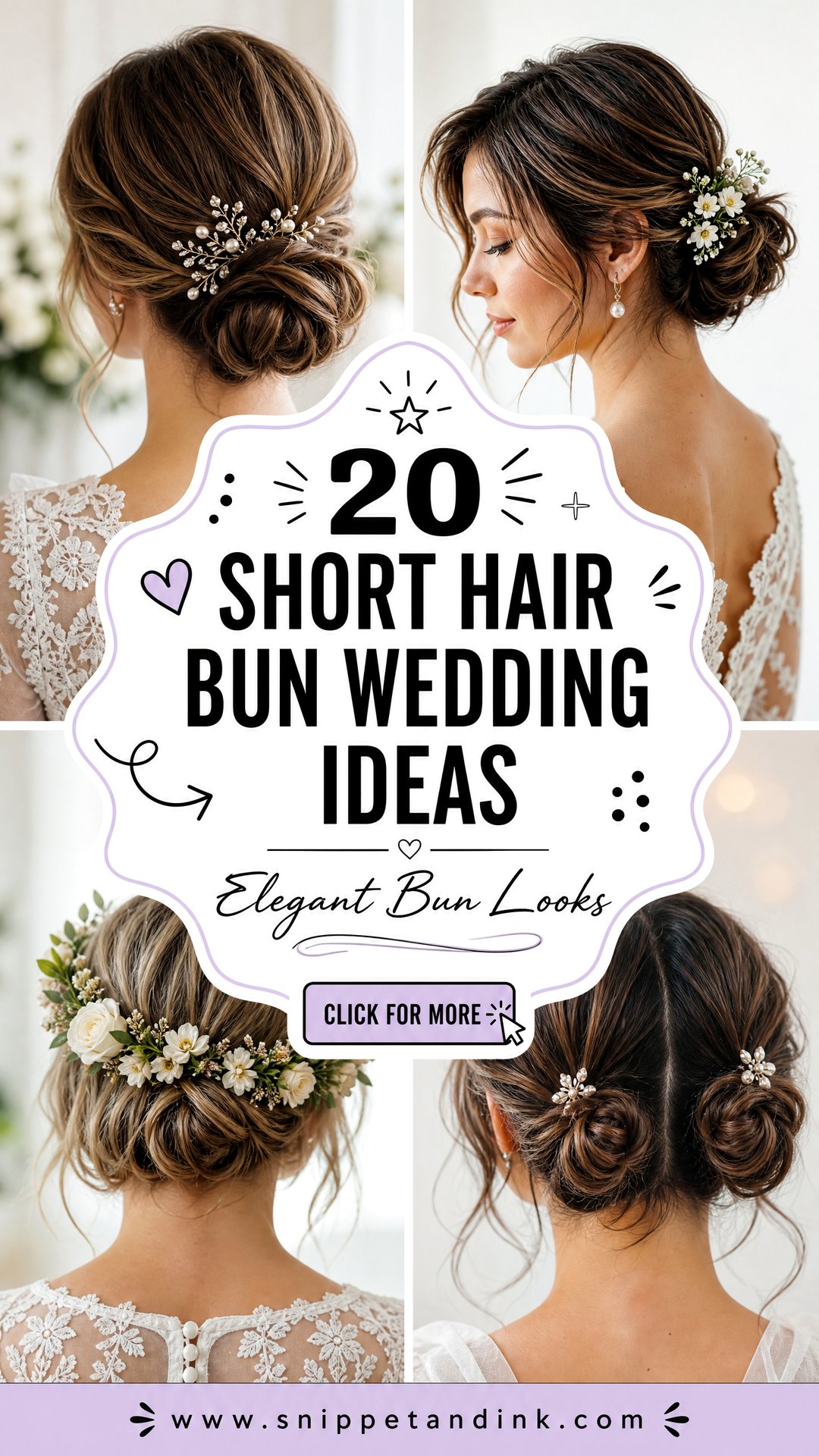 20 Short Hair Bun Wedding Ideas Elegant Looks for Brides - 20 Short Hair Bun Wedding Ideas: Elegant Looks for Brides