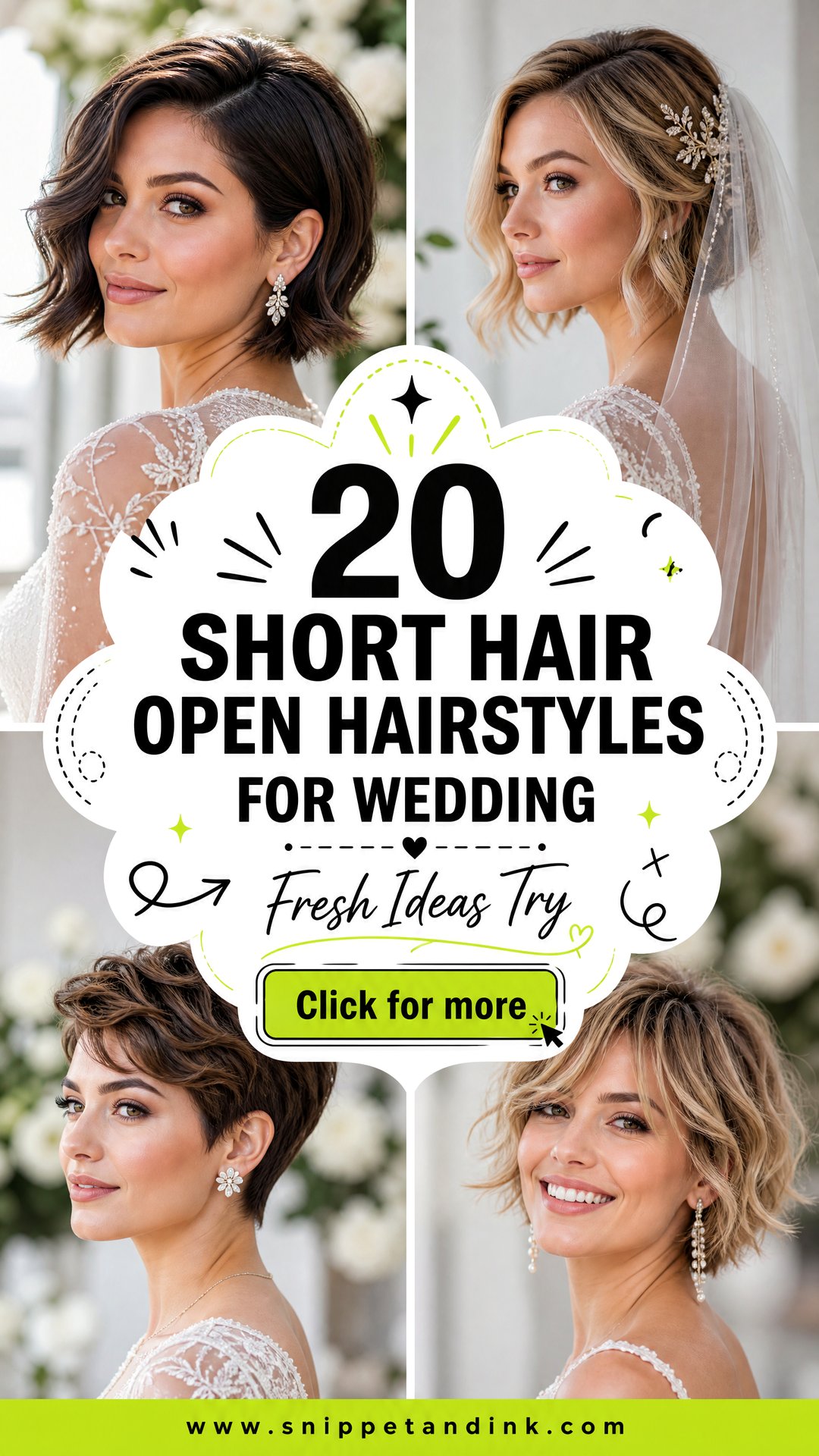 20 Short Hair Open Hairstyles for Wedding Fresh Ideas to Try - 20 Short Hair Open Hairstyles for Wedding: Fresh Ideas to Try