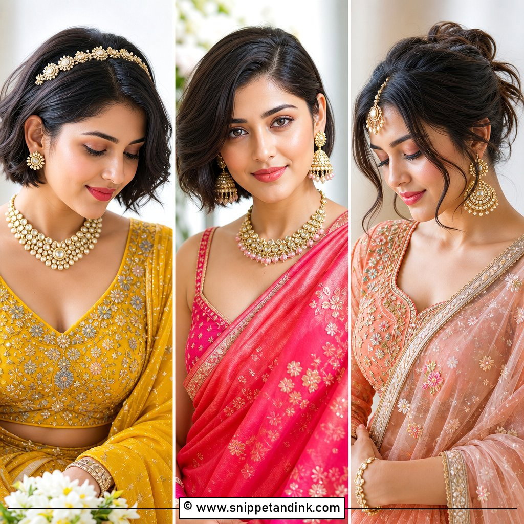 20 Short Hair Styles Indian Wedding Chic Looks for Brides