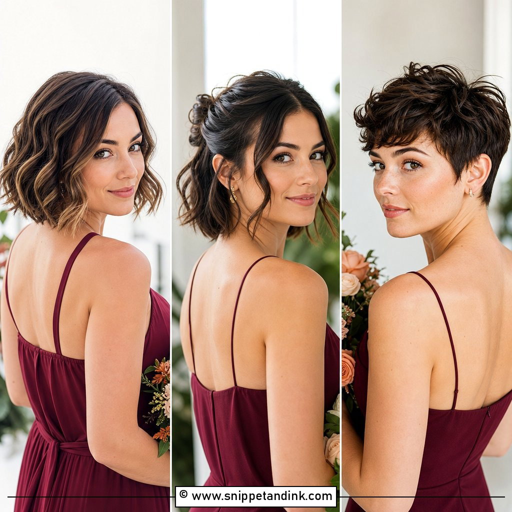 20 Short Hair Styles for Bridesmaid Pretty Wedding Looks