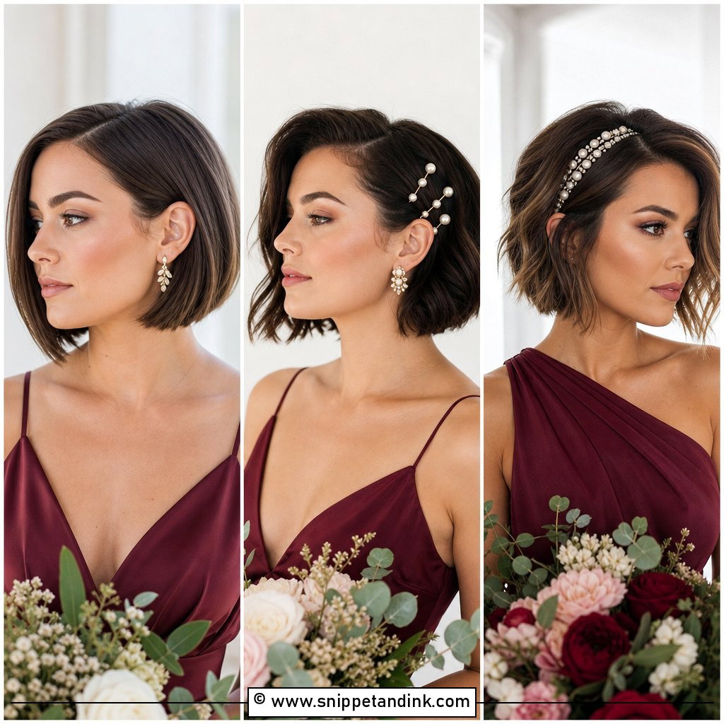 20 Short Hair Styles for Wedding Bridesmaid Elegant Picks