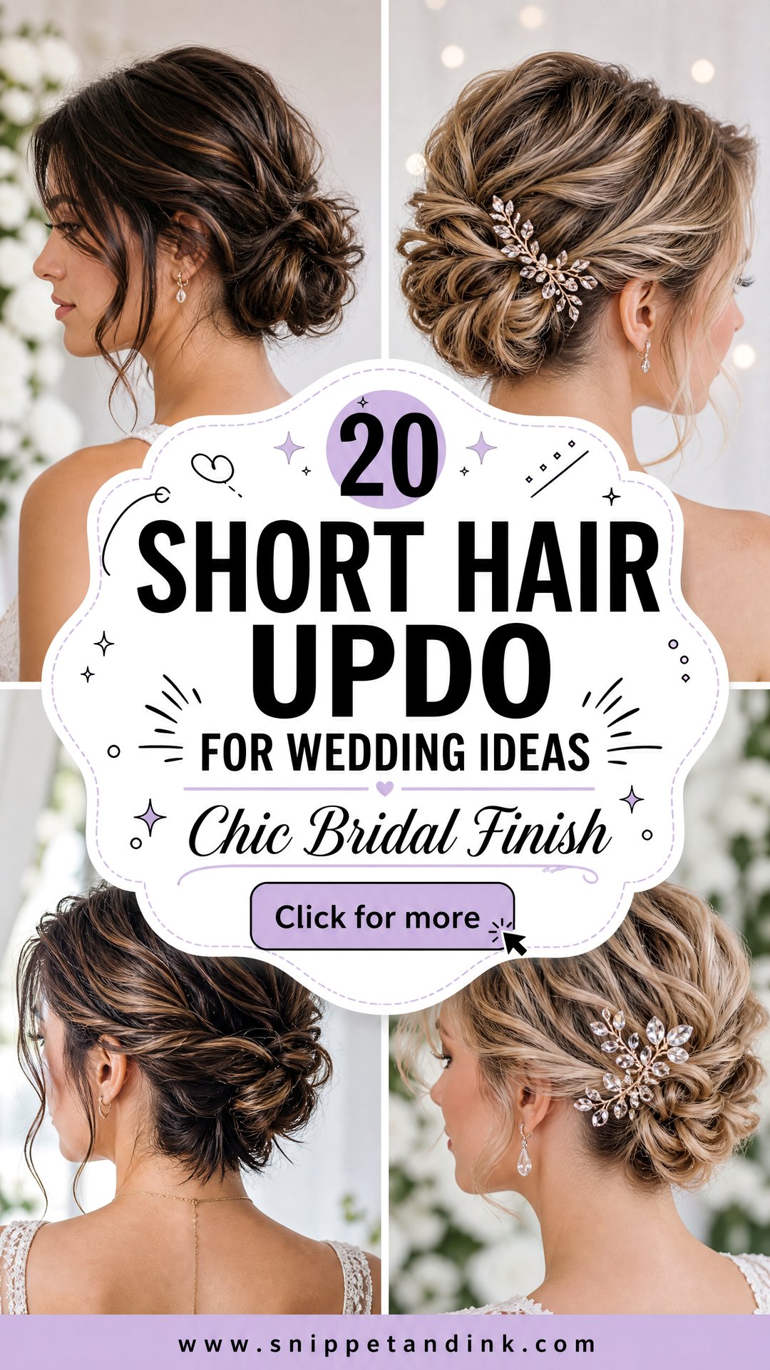 20 Short Hair Updo for Wedding Ideas for Chic Brides - 20 Short Hair Updo for Wedding Ideas for Chic Brides