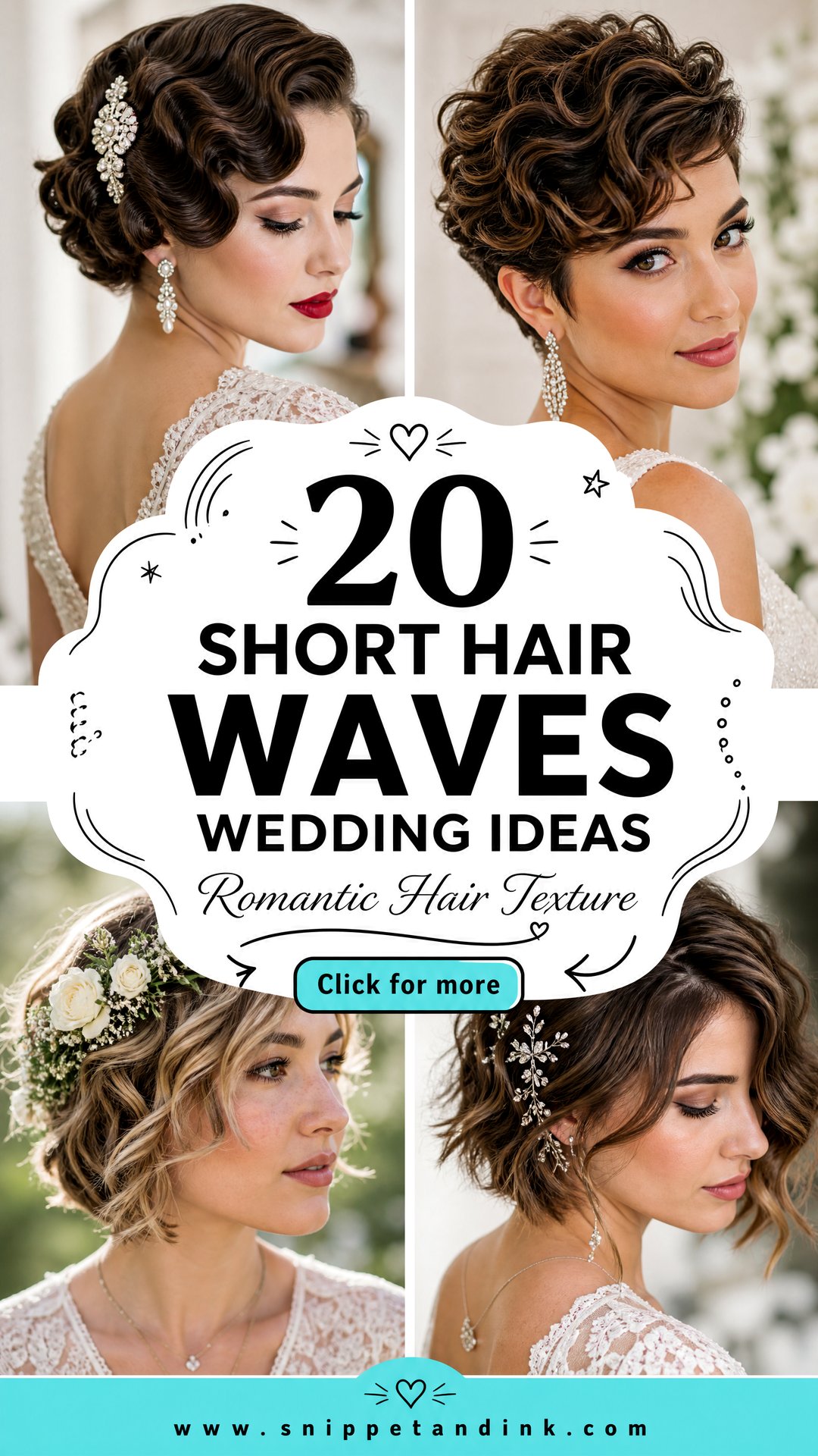 20 Short Hair Waves Wedding Ideas for Romantic Texture - 20 Short Hair Waves Wedding Ideas for Romantic Texture