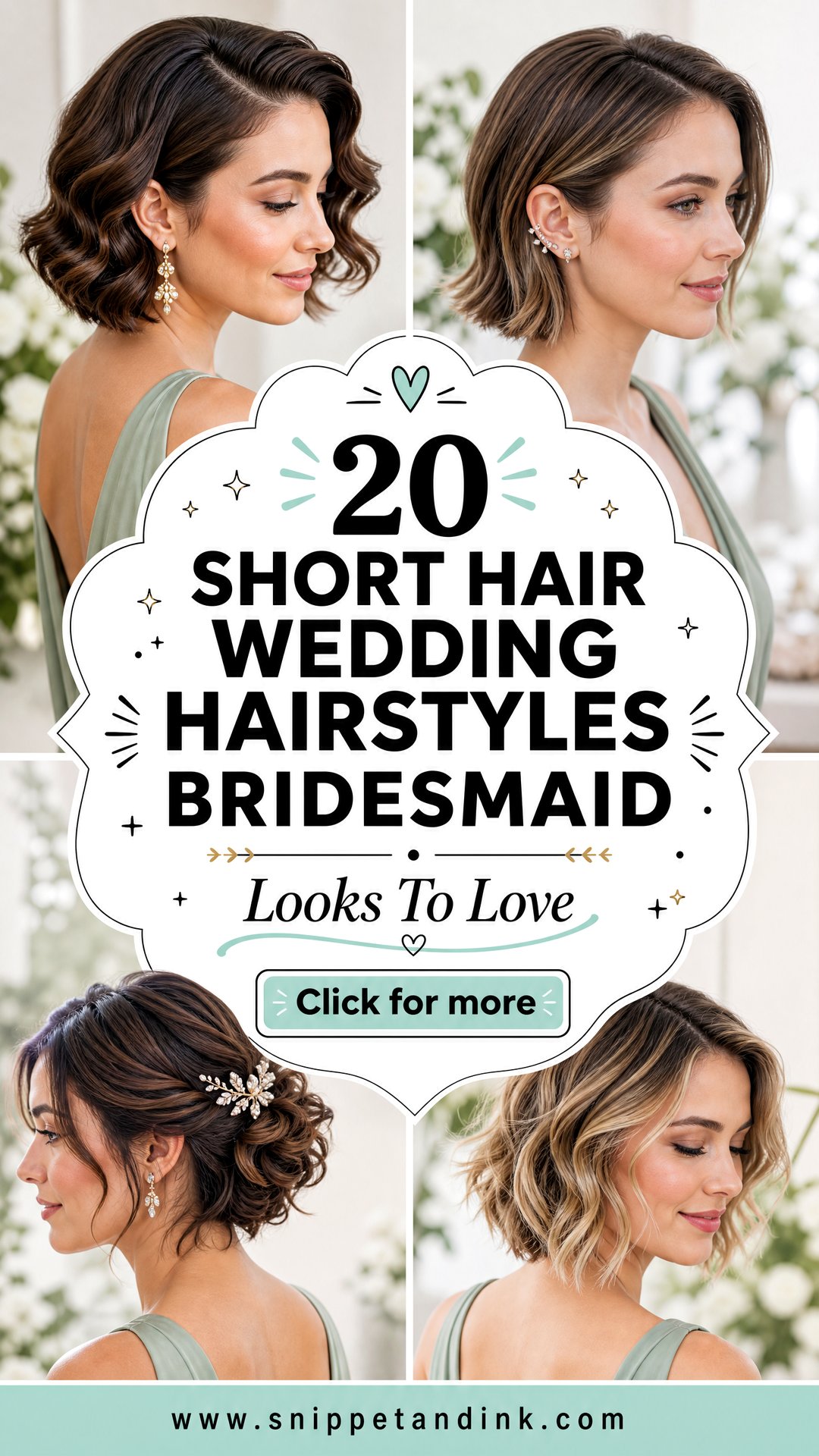 20 Short Hair Wedding Hairstyles Bridesmaid Looks to Love - 20 Short Hair Wedding Hairstyles Bridesmaid Looks to Love
