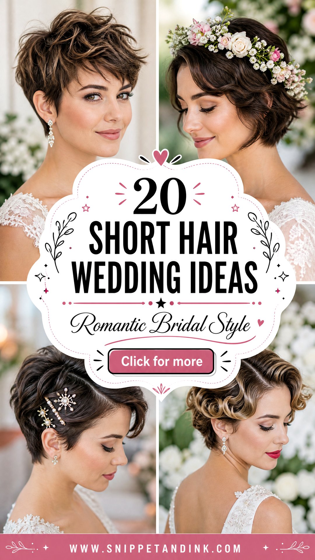 20 Short Hair Wedding Ideas for Romantic Bridal Style - 20 Short Hair Wedding Ideas for Romantic Bridal Style