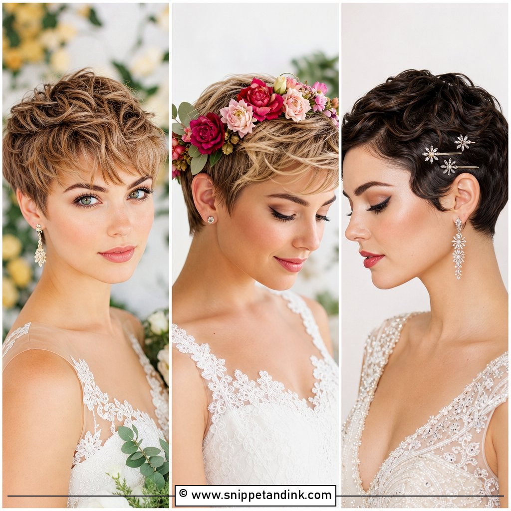 20 Short Hair Wedding Ideas for Romantic Bridal Style