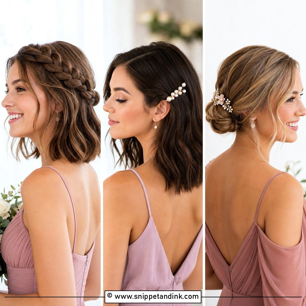 20 Short Hair Wedding Styles Bridesmaid Shoulder Length Ideas