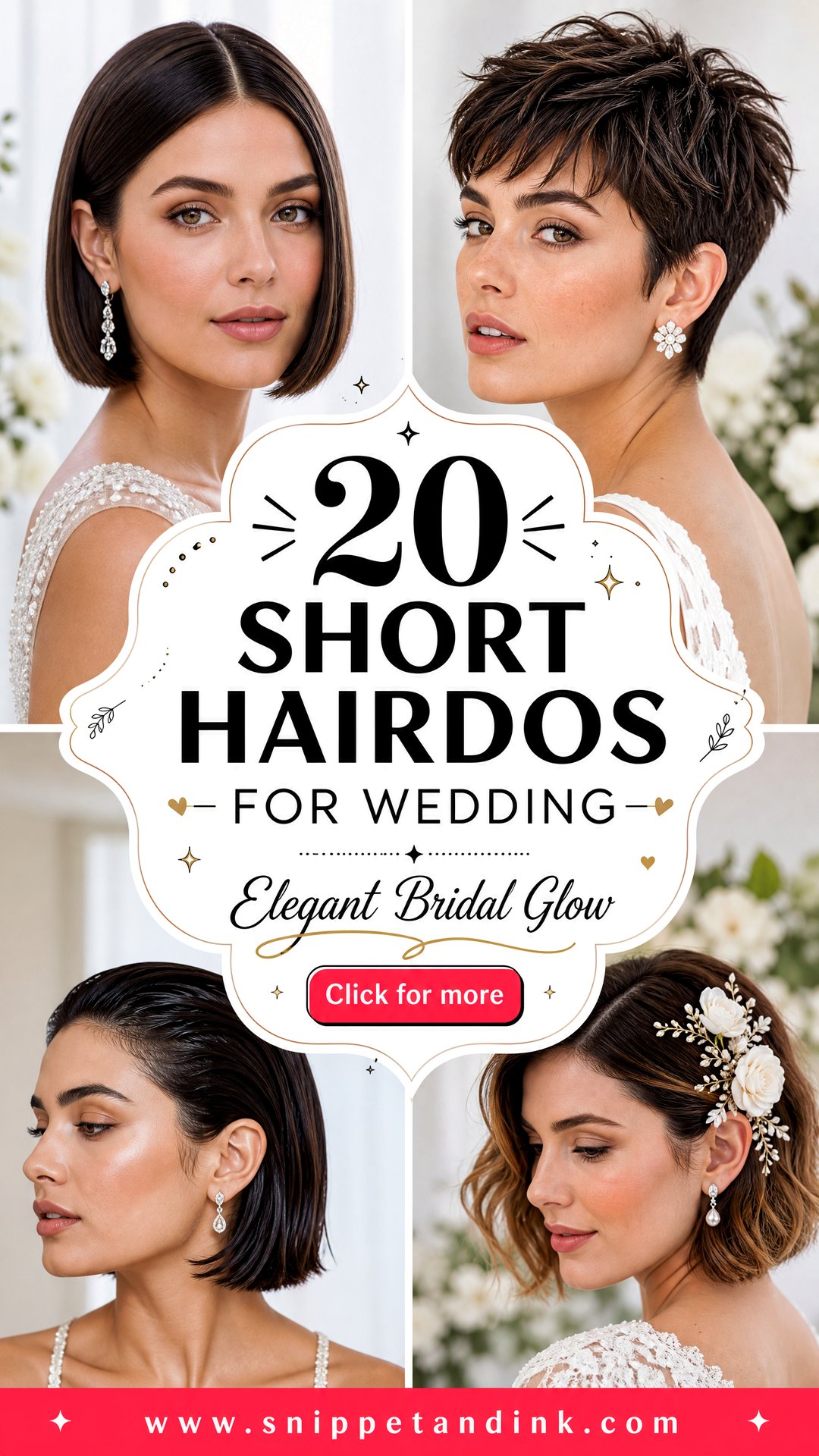 20 Short Hairdos for Wedding Elegant Looks for Brides - 20 Short Hairdos for Wedding: Elegant Looks for Brides