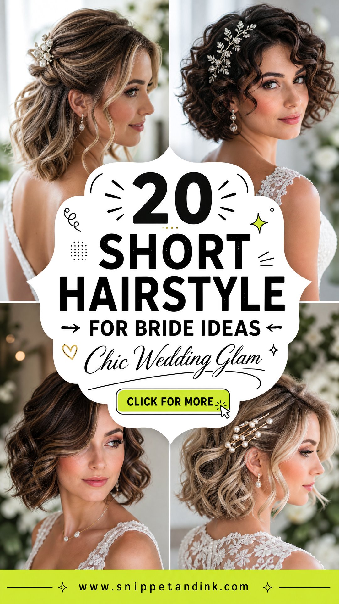 20 Short Hairstyle for Bride Ideas for Chic Wedding Glam - 20 Short Hairstyle for Bride Ideas for Chic Wedding Glam