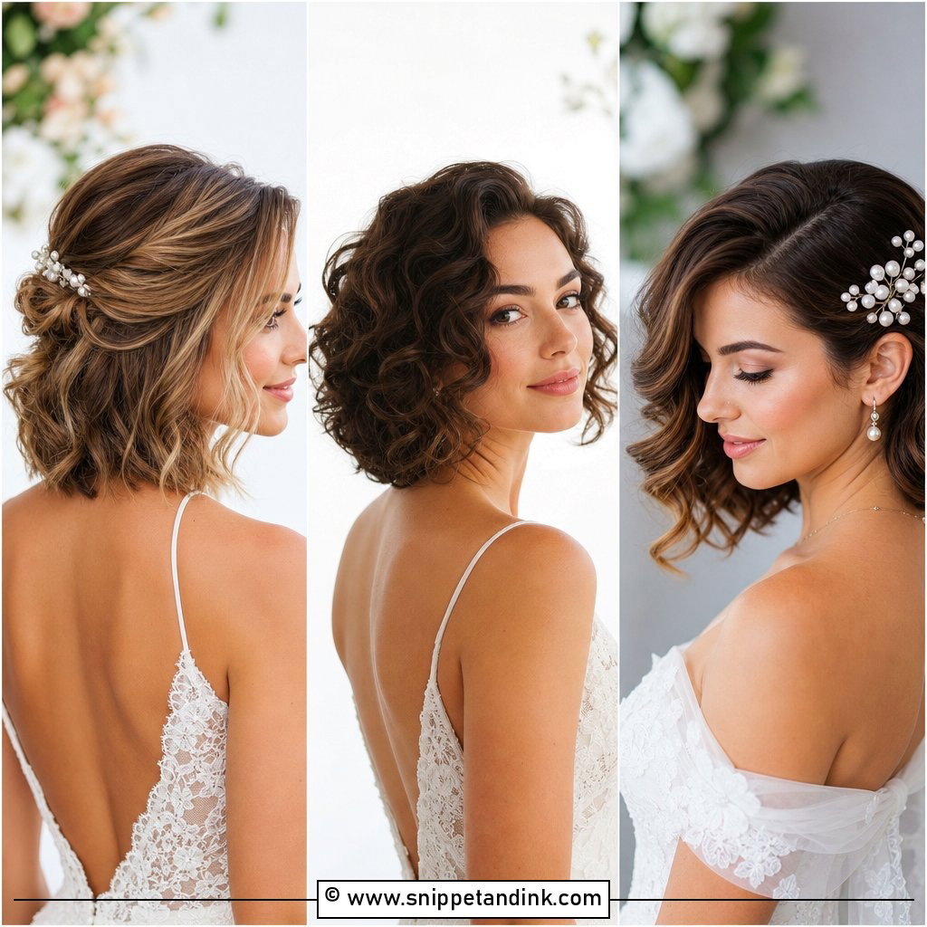 20 Short Hairstyle for Bride Ideas for Chic Wedding Glam