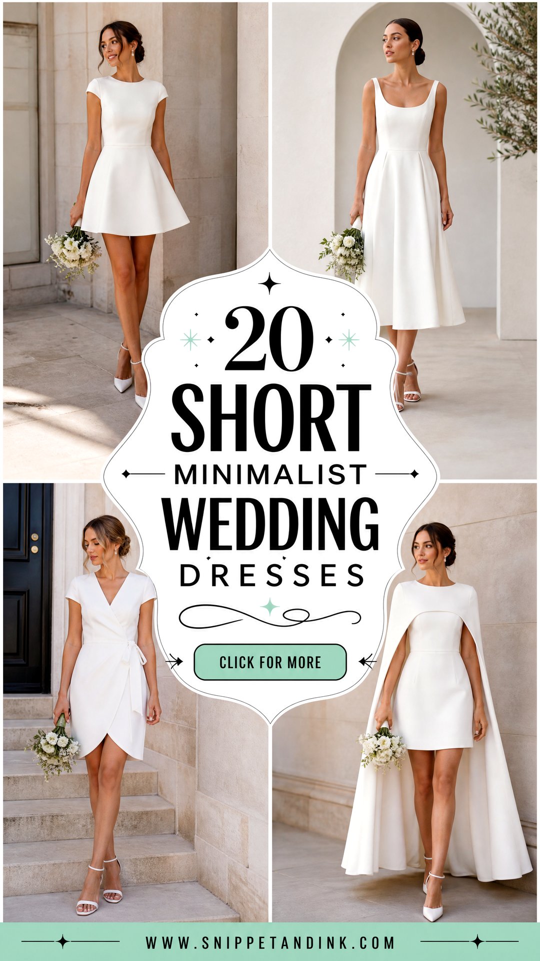 20 Short Minimalist Wedding Dresses for the Chic Modern Bride - 20 Short Minimalist Wedding Dresses for the Chic Modern Bride