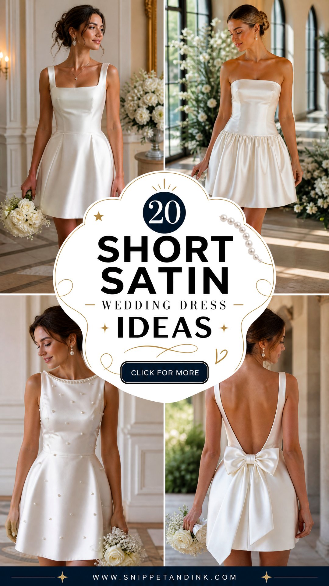 20 Short Satin Wedding Dress Ideas for Chic Modern Brides - 20 Short Satin Wedding Dress Ideas for Chic Modern Brides