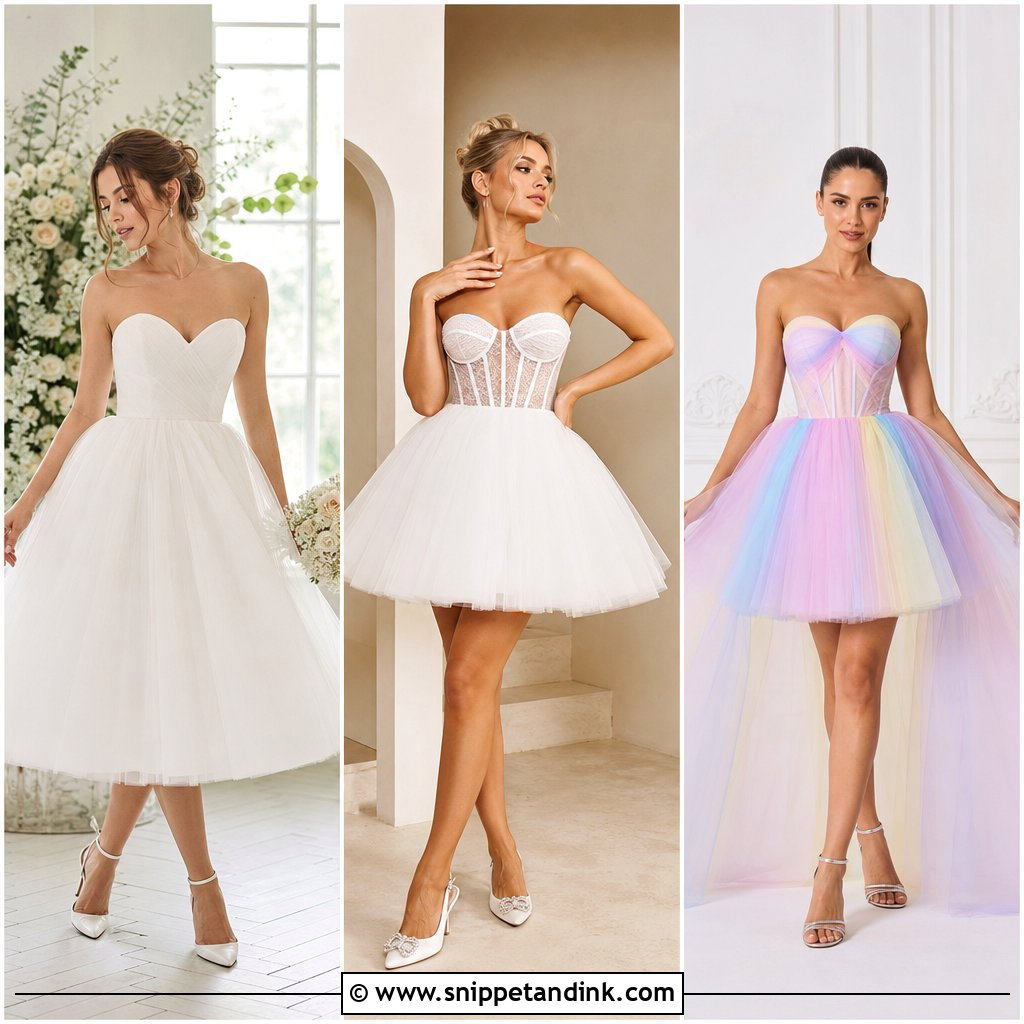 20 Short Tulle Wedding Dress Ideas for Playful Modern Brides