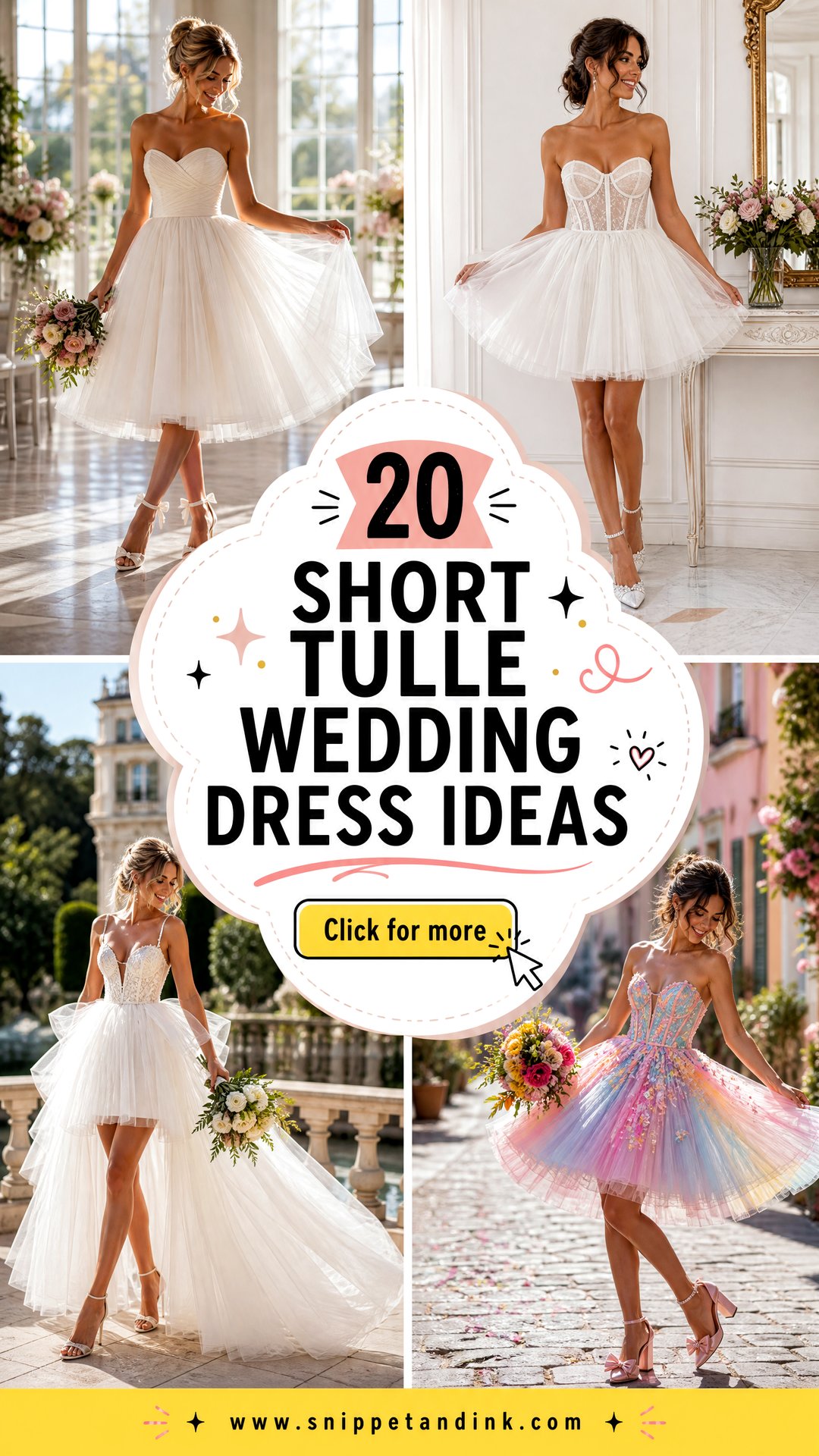 20 Short Tulle Wedding Dress Ideas for Playful Modern Brides - 20 Short Tulle Wedding Dress Ideas for Playful Modern Brides