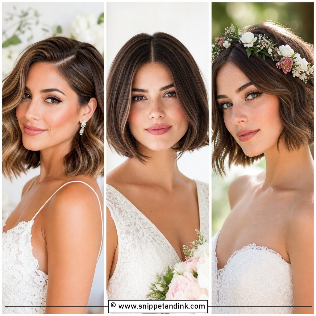 20 Short Wedding Hair Down Ideas for Effortless Bridal Glam