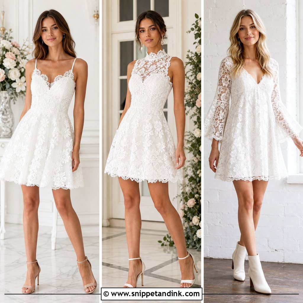 20 Short White Lace Gown Ideas for Timeless Bridal Style