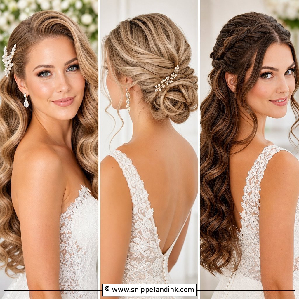 20 Shoulder Length Bridal Hairstyles for Soft Modern Glam