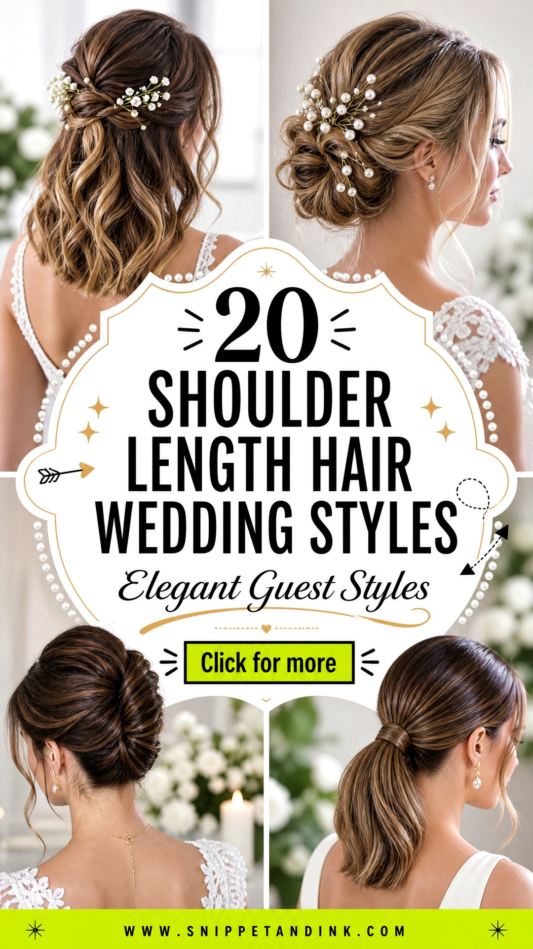 20 Shoulder Length Hair Wedding Styles for Elegant Guests - 20 Shoulder Length Hair Wedding Styles for Elegant Guests