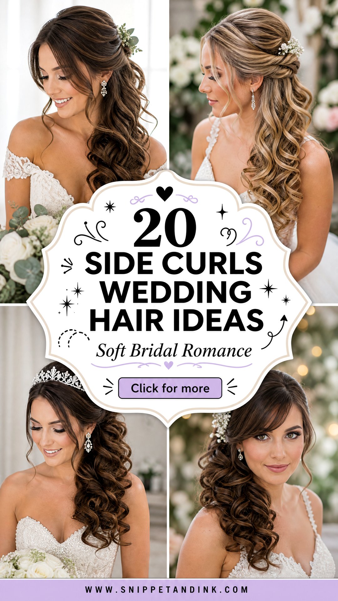 20 Side Curls Wedding Hair Ideas for Soft Bridal Romance - 20 Side Curls Wedding Hair Ideas for Soft Bridal Romance