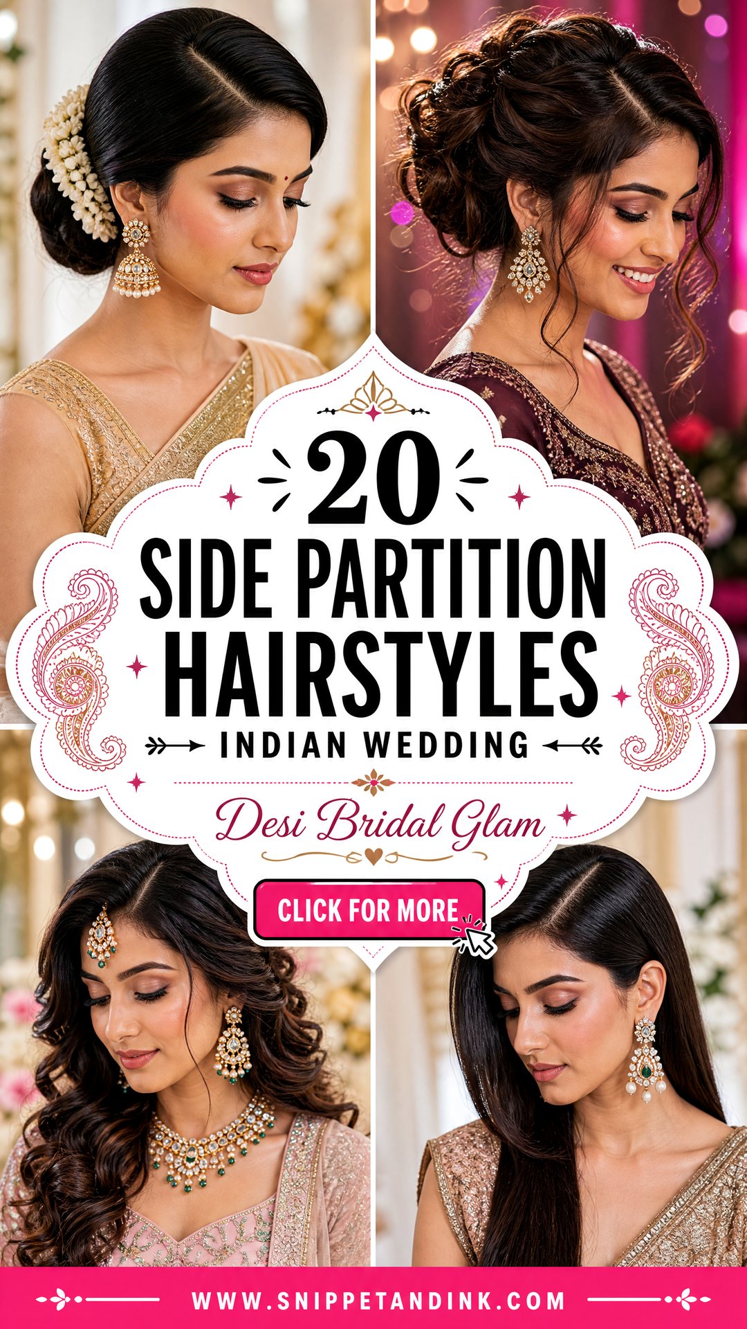 20 Side Partition Hairstyles Indian Wedding for Desi Brides - 20 Side Partition Hairstyles Indian Wedding for Desi Brides