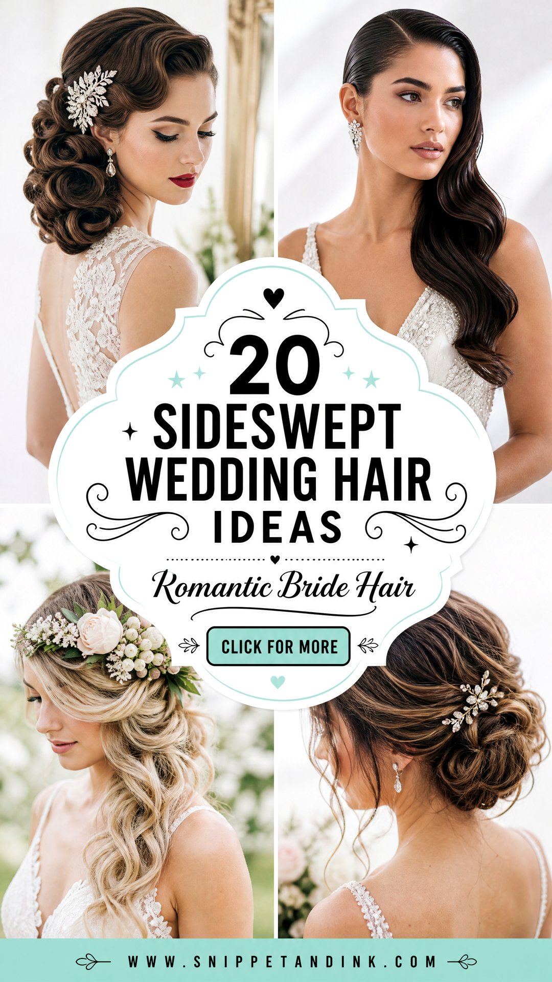20 Sideswept Wedding Hair Ideas for Romantic Brides - 20 Sideswept Wedding Hair Ideas for Romantic Brides