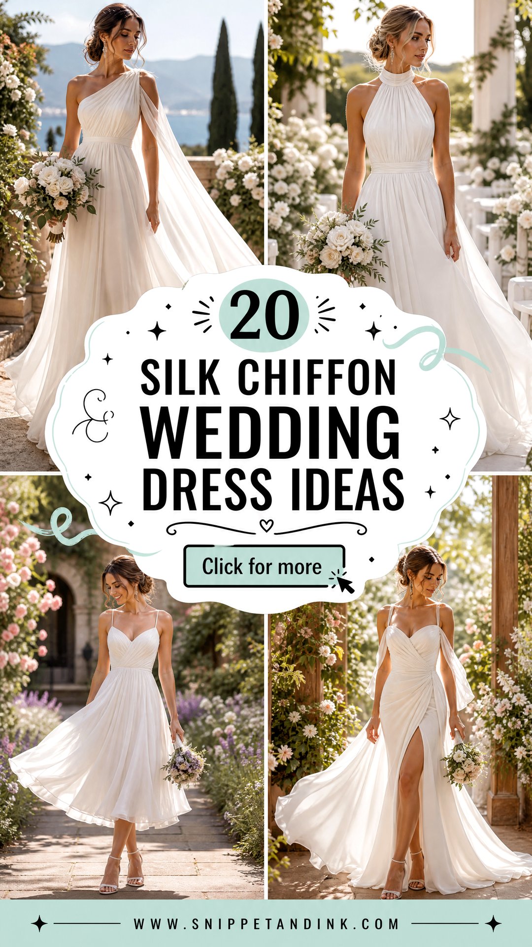20 Silk Chiffon Wedding Dress Ideas for Airy Bridal Style - 20 Silk Chiffon Wedding Dress Ideas for Airy Bridal Style