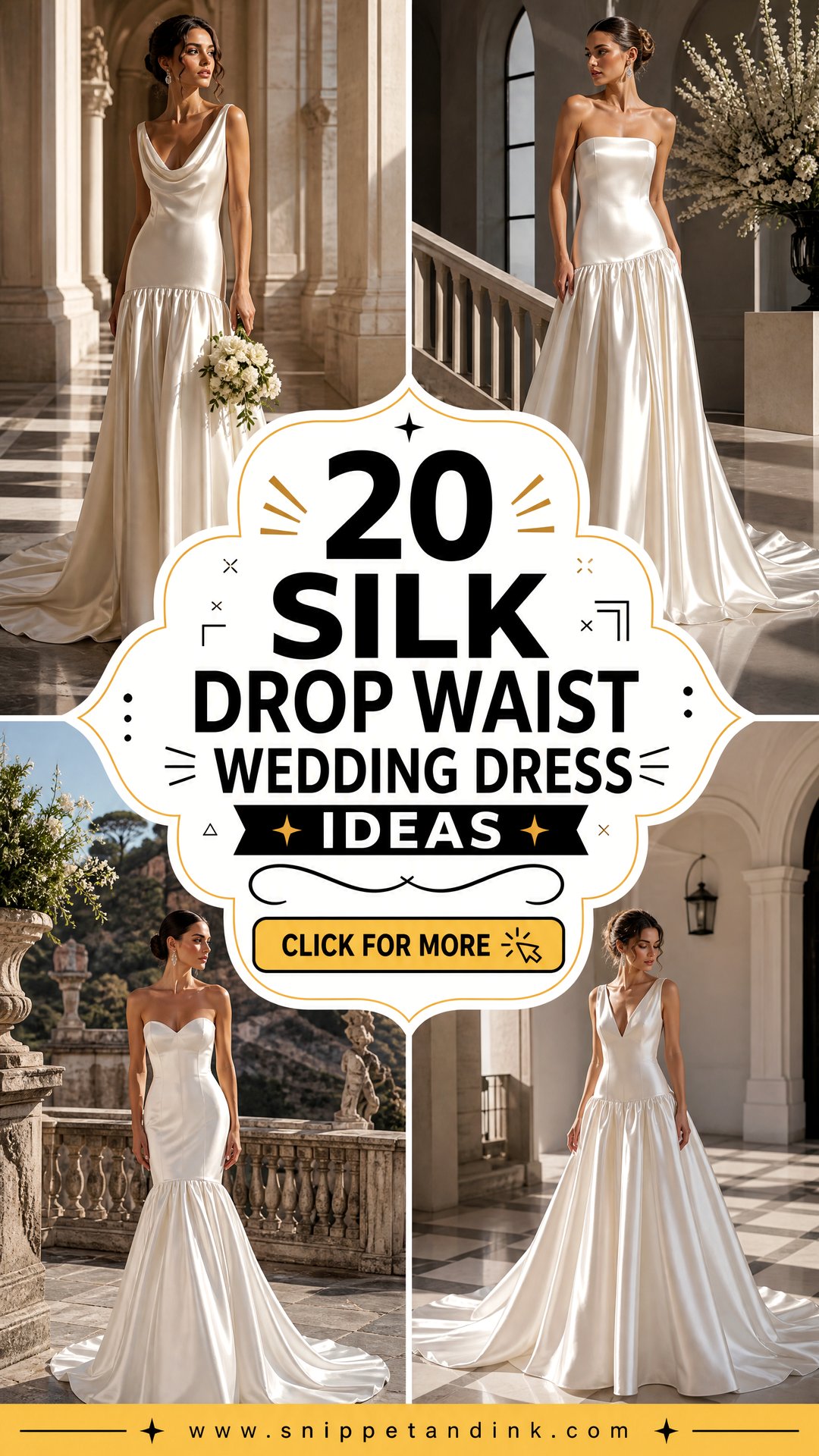 20 Silk Drop Waist Wedding Dress Ideas for a Striking Look - 20 Silk Drop Waist Wedding Dress Ideas for a Striking Look