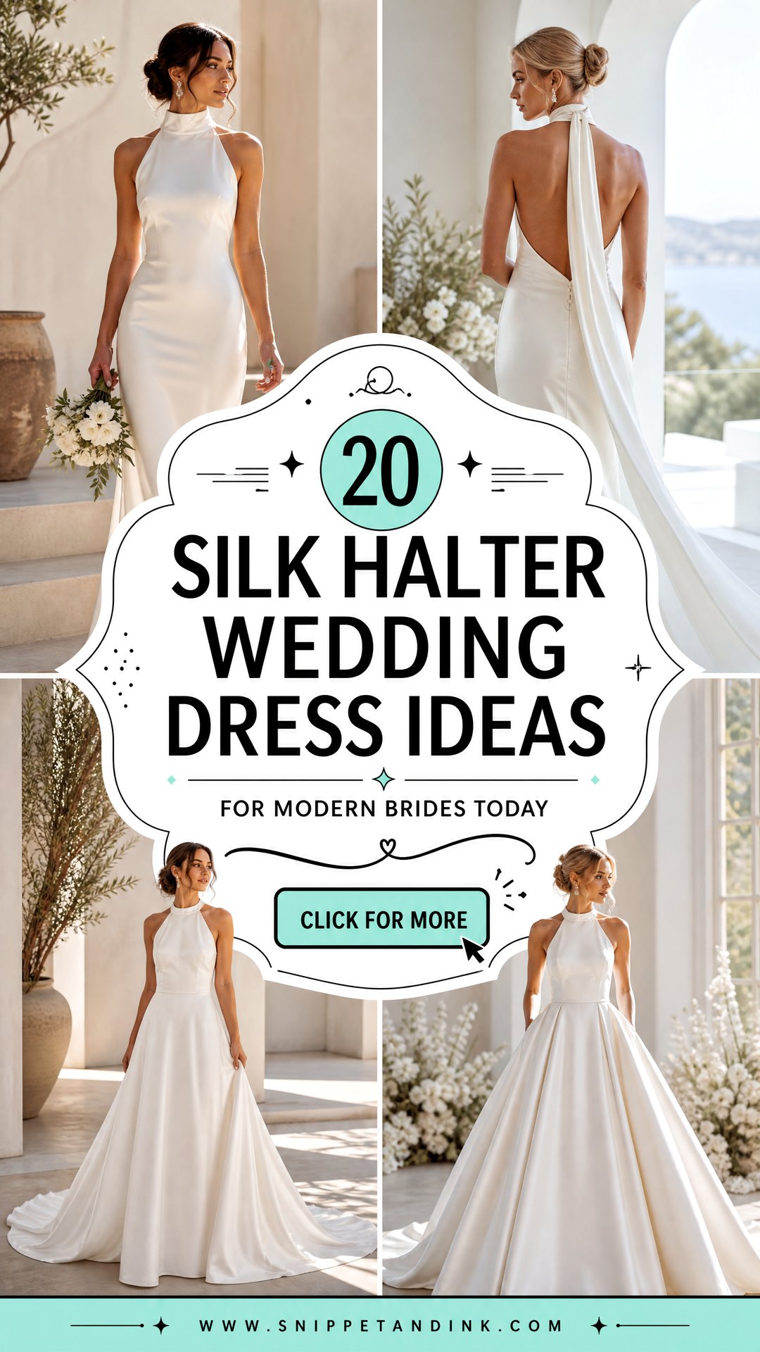 20 Silk Halter Wedding Dress Ideas for Modern Brides Today - 20 Silk Halter Wedding Dress Ideas for Modern Brides Today