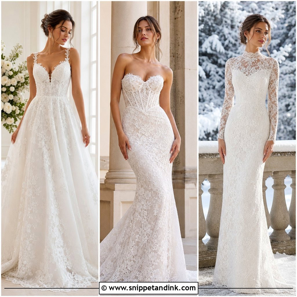 20 Silk Lace Wedding Dress Ideas for Romantic Bridal Style